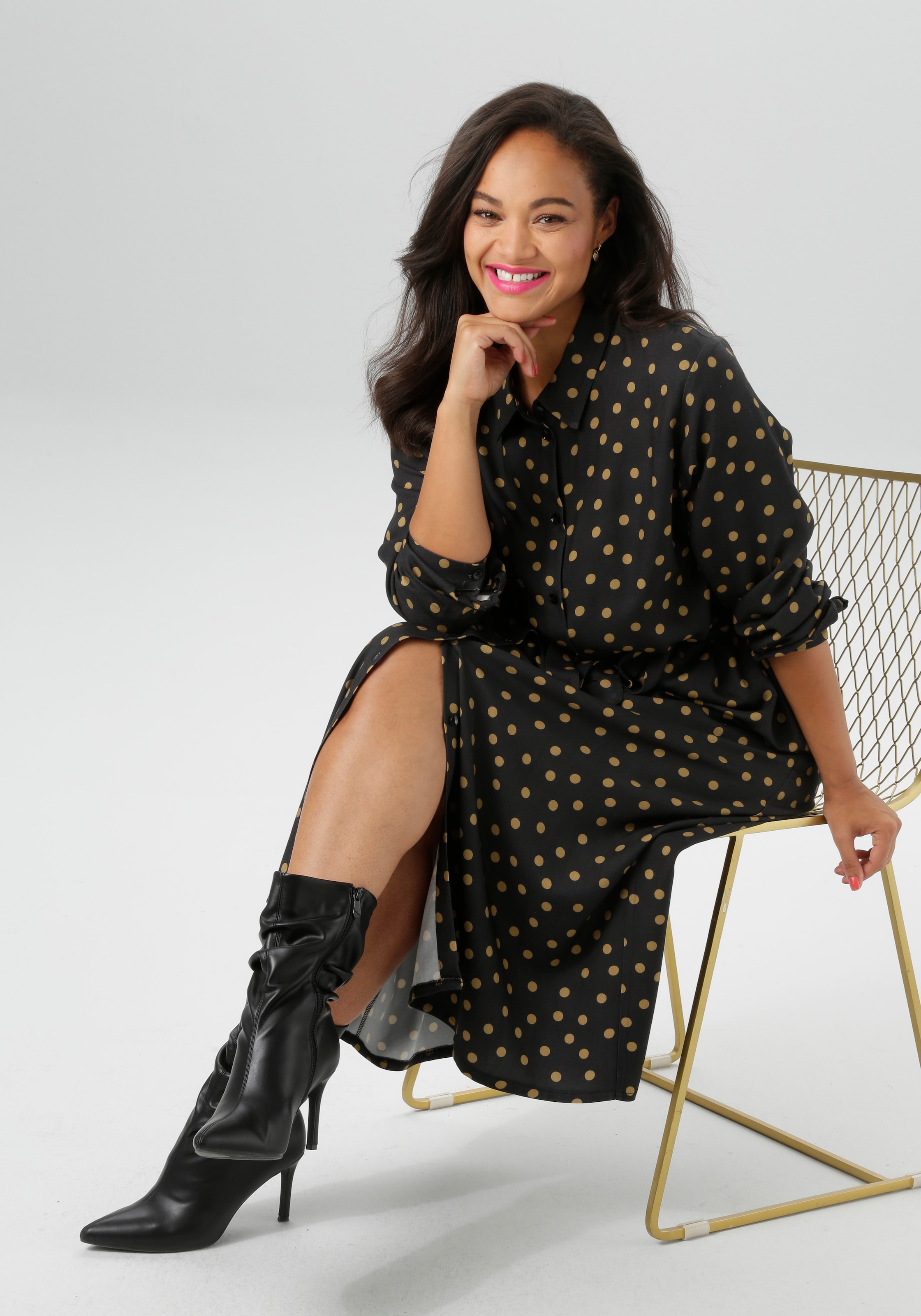 Aniston PLUS Blusenkleid, aus weich fallender Viskose - NEUE KOLLEKTION