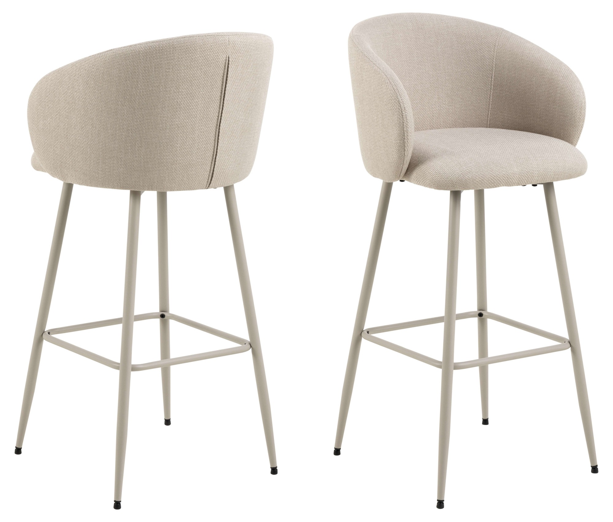 ACTONA GROUP Barhocker "Eleanor" Set, 2 Stk. tlg. Barhocker, Basel beige, Gestell grau rau, 2 Stk