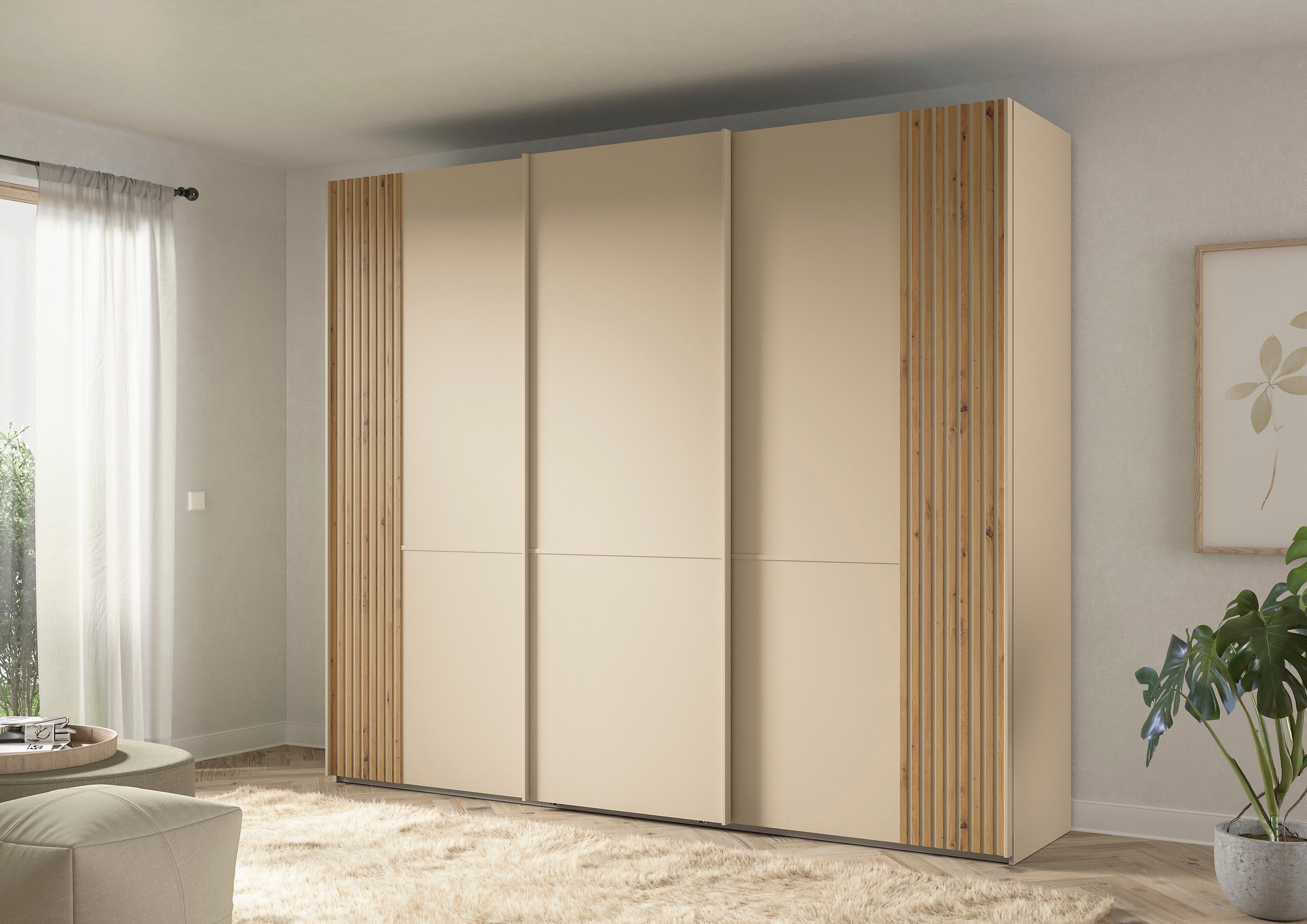Musterring Schwebetürenschrank »Isabelle«, Türen mit Lamellenoptik, verschiedene Größen und Farben, Höhe 236cm