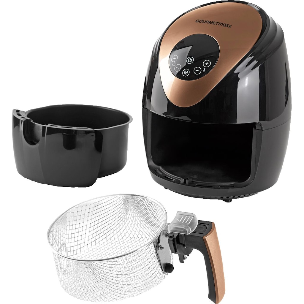 GOURMETmaxx Heißluftfritteuse »Digital 2,5l - Schwarz/Kupfer«, 1500 W