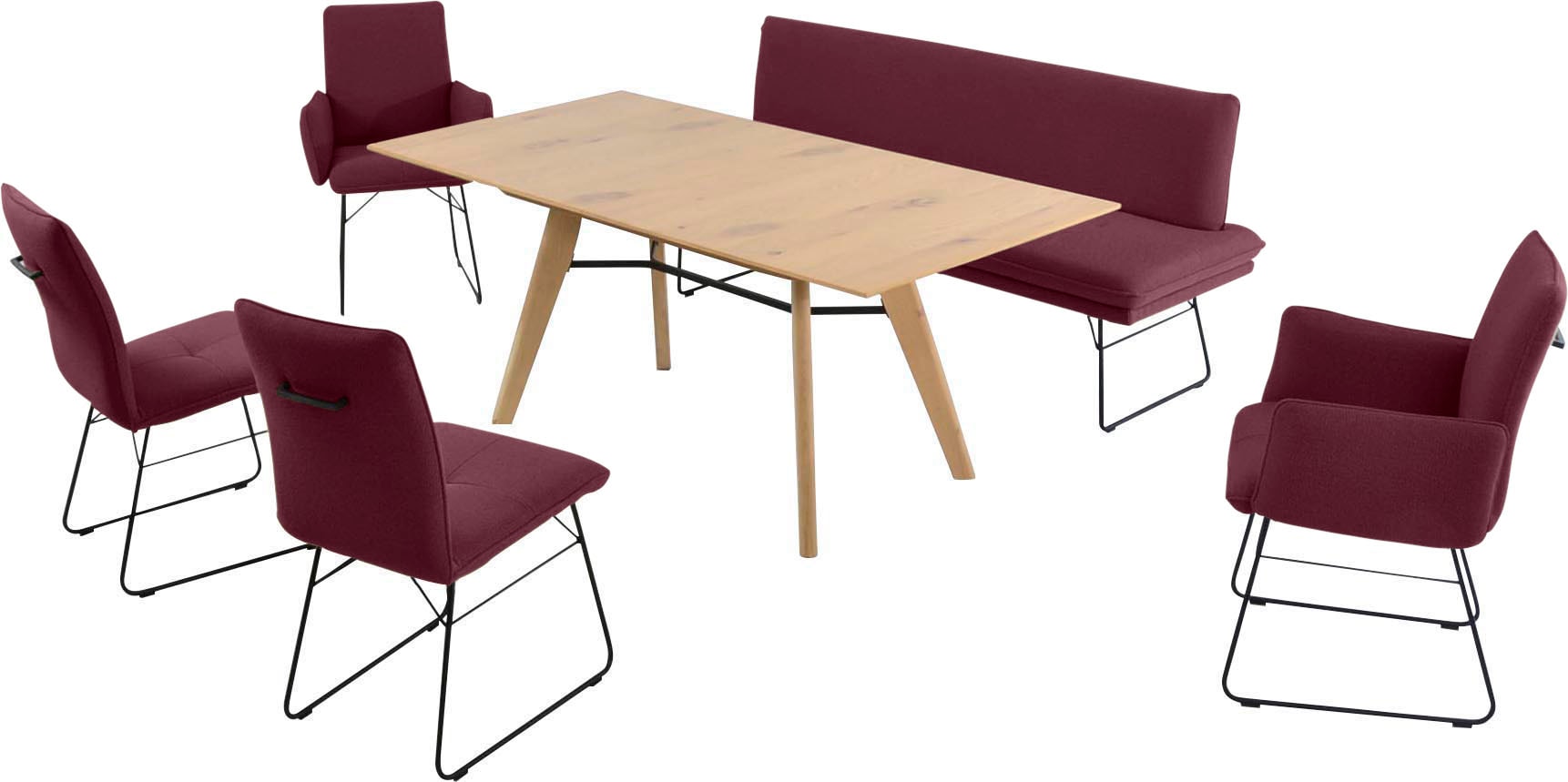K+W Komfort & Wohnen Essgruppe "Giacomo IV" 6 Stk. tlg. Polsterbank in 2 Gr günstig online kaufen