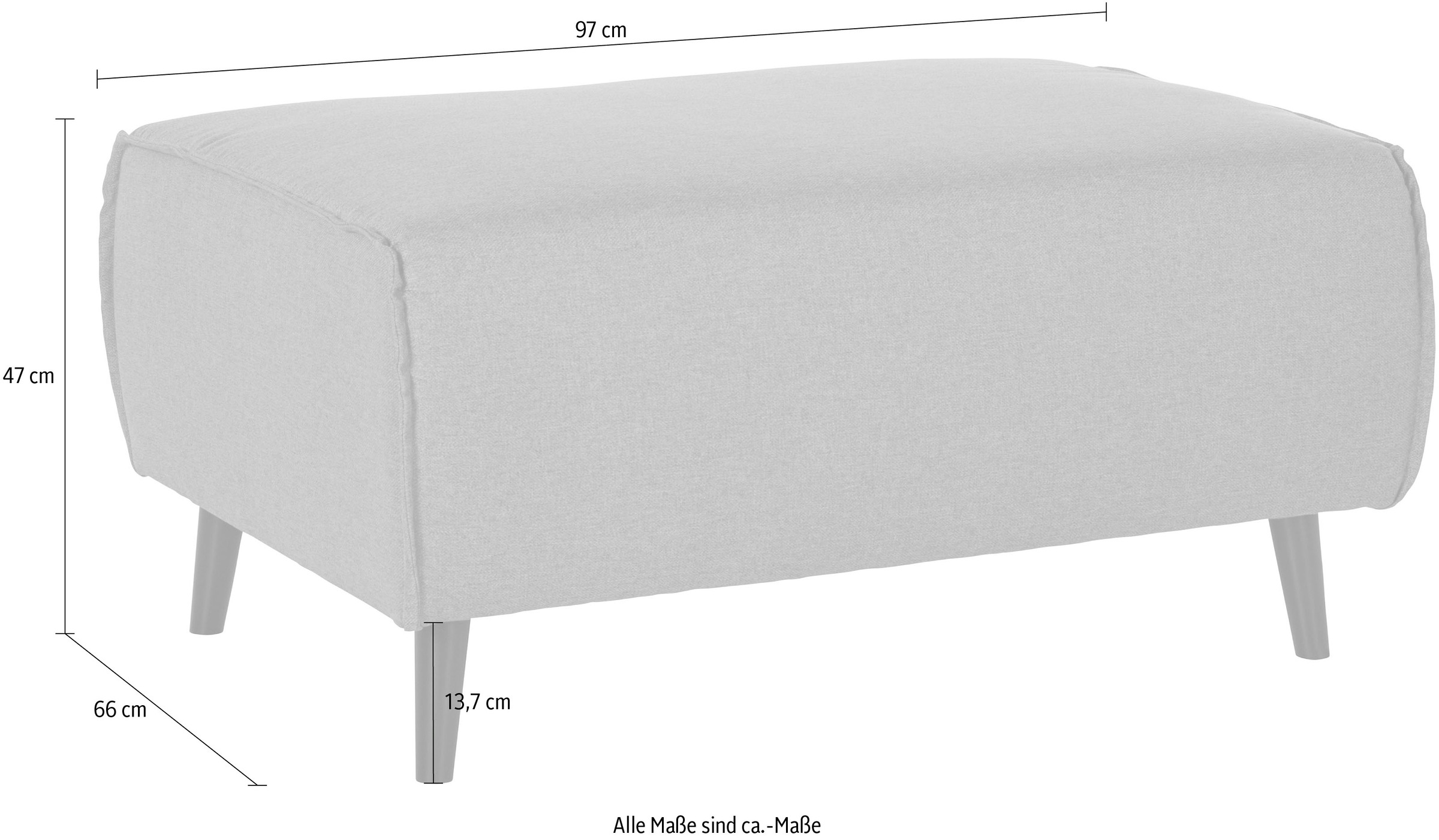 DOMO collection Hocker »Amora« mit Federkern, Fußhöhe passend für gängige Saugroboter!