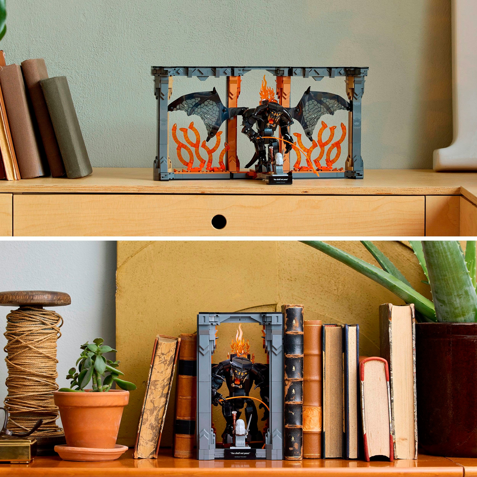 LEGO® Konstruktionsspielsteine »Der Herr der Ringe: Balrog Bücherstütze (10367), LEGO Icons«, (1201 St.), Made in Europe