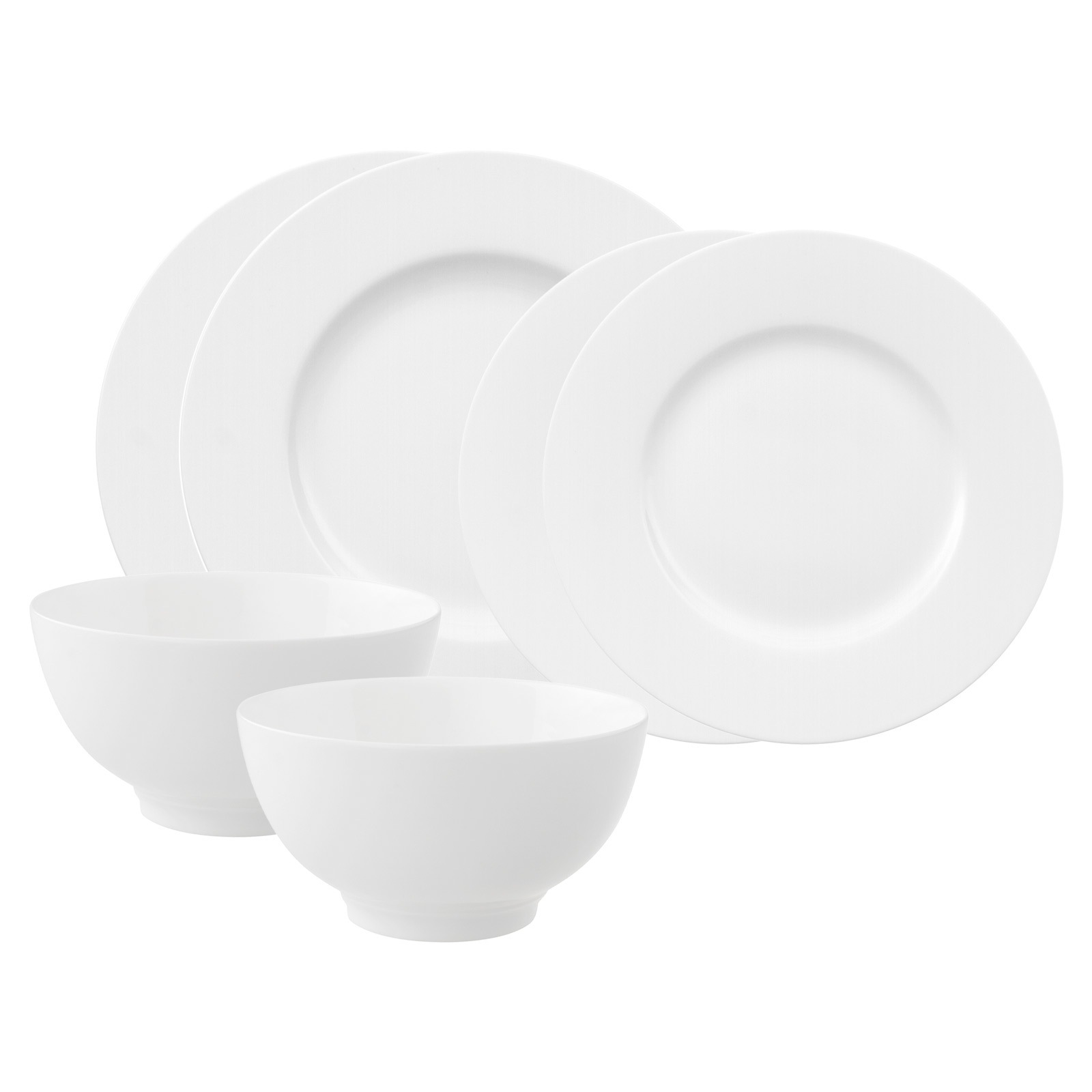 VILLEROY & BOCH Geschirr-Set "Basic-Set Royal 6er Set weiß", 6, weiß, Geschirr-Sets, Spülmaschinengeeignet, Mikrowellengeeignet