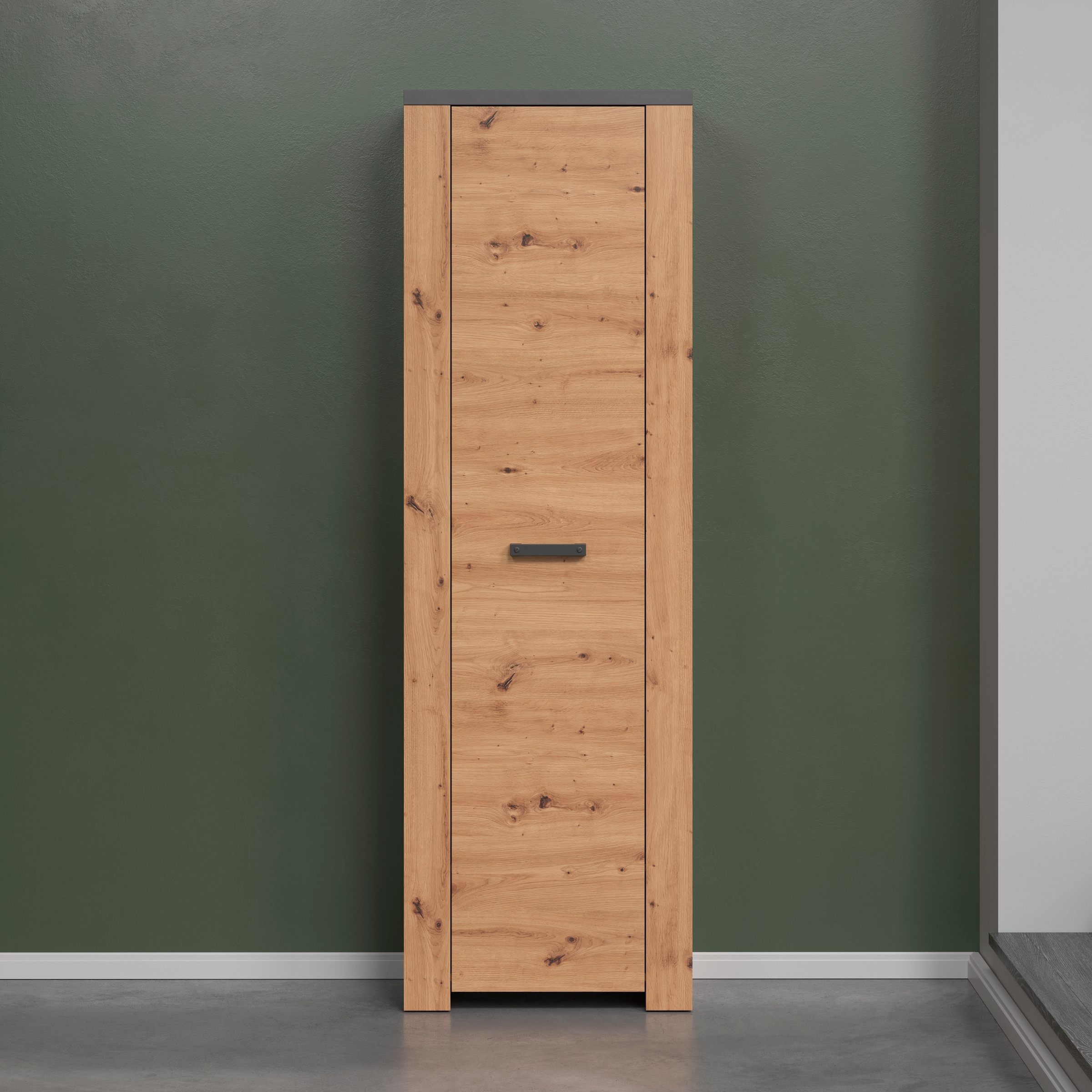 Home affaire Garderobenschrank "Ambres Inkl. ausziehbarer Kleiderstange" 1 Stk. tlg. Garderobenpaneel mit Ablage & Haken - (B/T/H) 62/26/199 cm