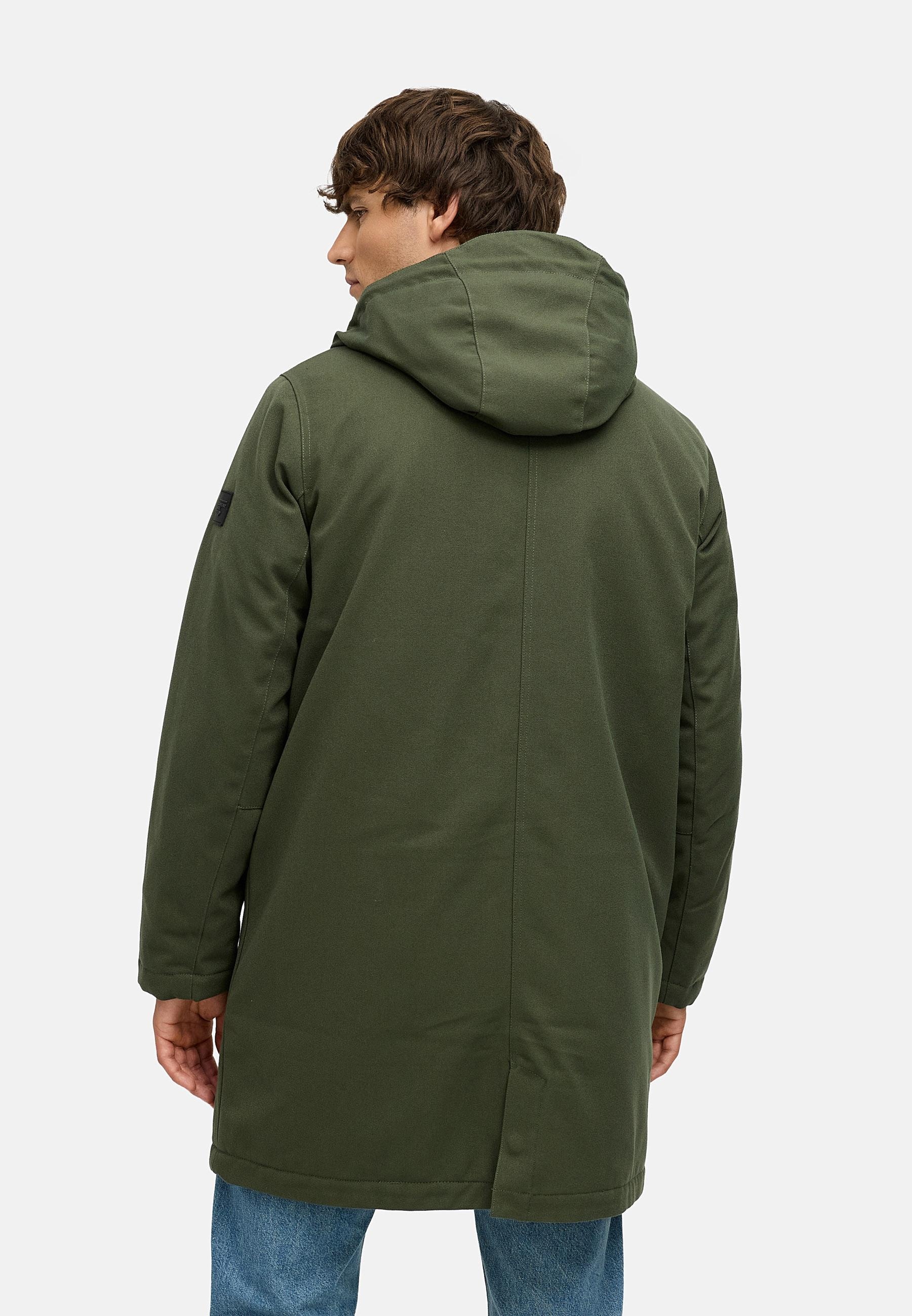 Ragwear Wintermantel »Mr Them Long« lange wasserdichte Herren Winterjacke mit Kapuze