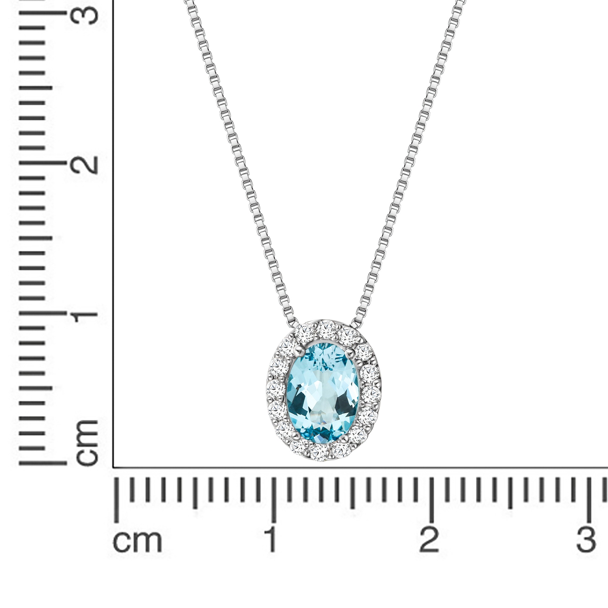 Zeeme Collierkettchen »375/- Weißgold Zirkonia und Blautopas«