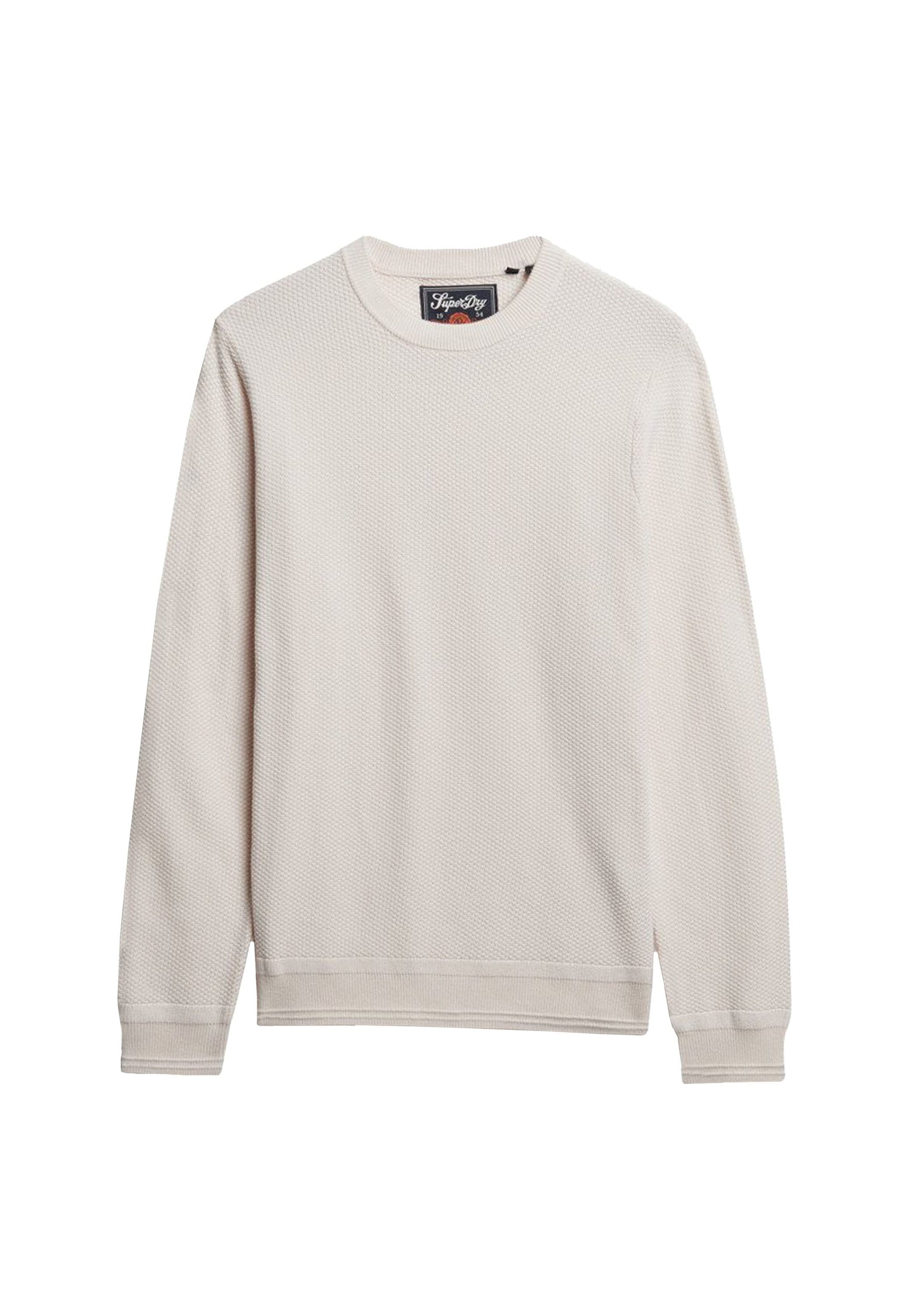 Superdry Cotton Texture Jumper Sweatshirt Off-White M
