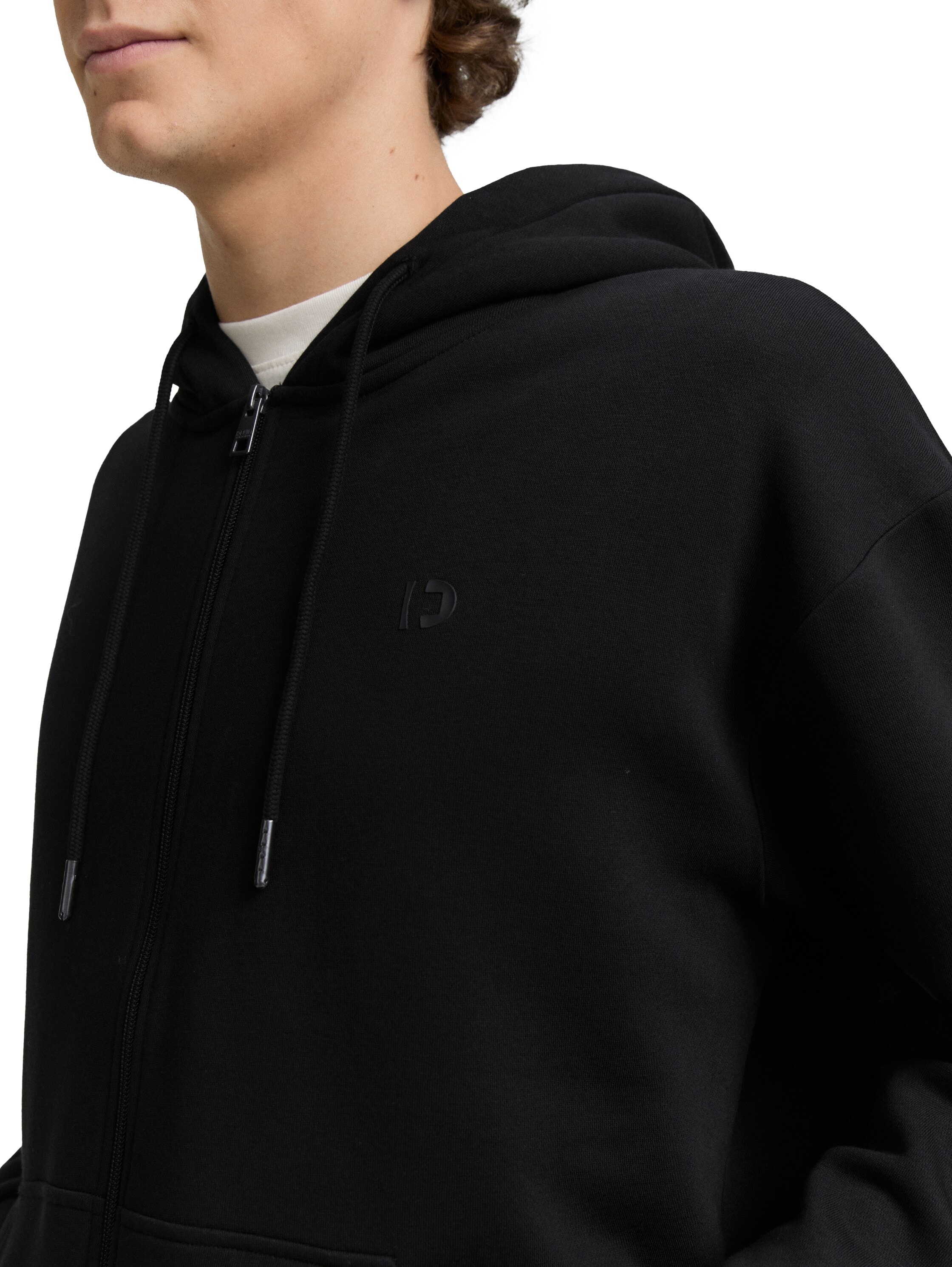 TOM TAILOR Denim Kapuzensweatjacke, mit Logostickerei