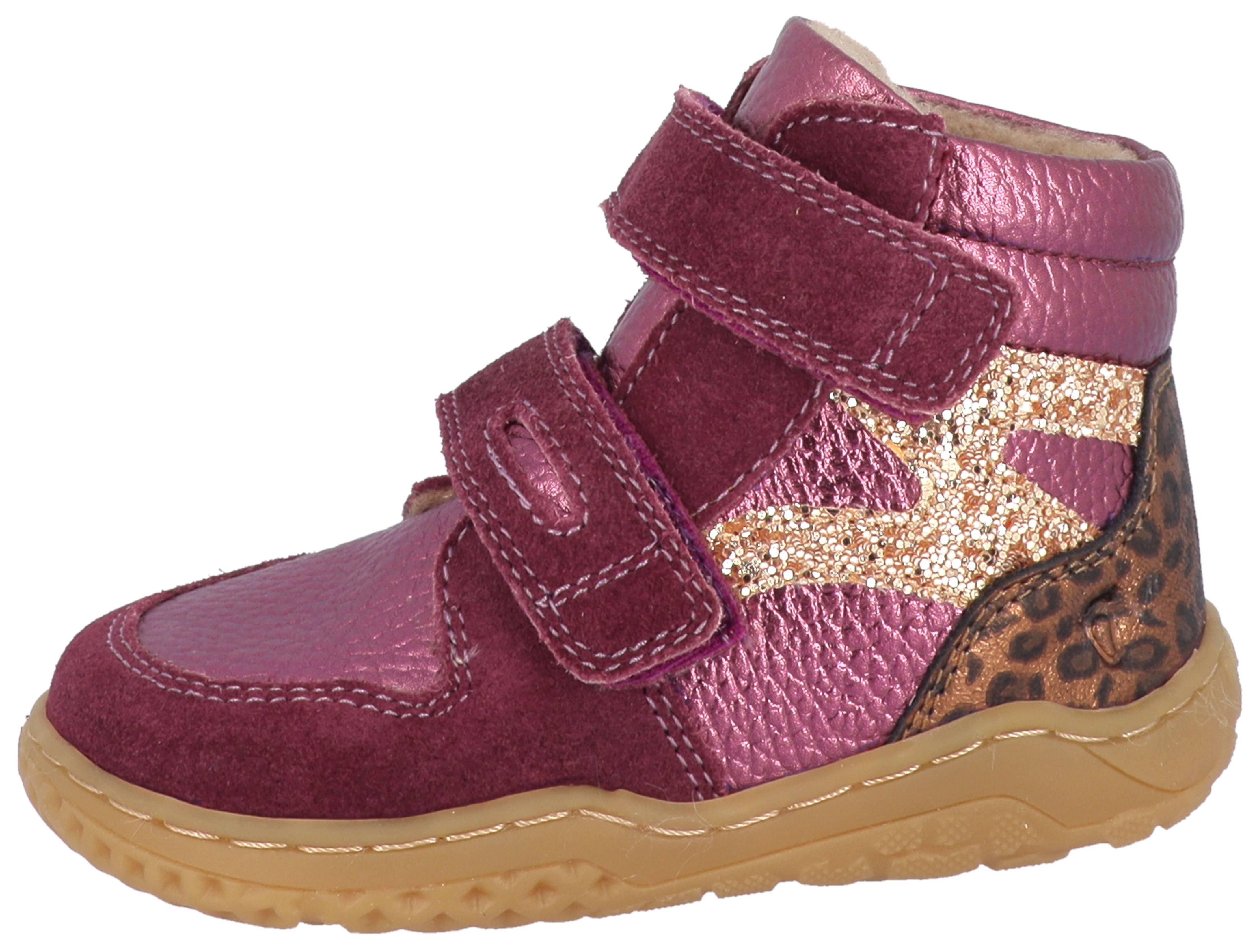 Lurchi Barfußschuh "Samu 1 Barefoot" Herbstboots, Klettboots mit trendigen, farbigen Kontrastbesätzen
