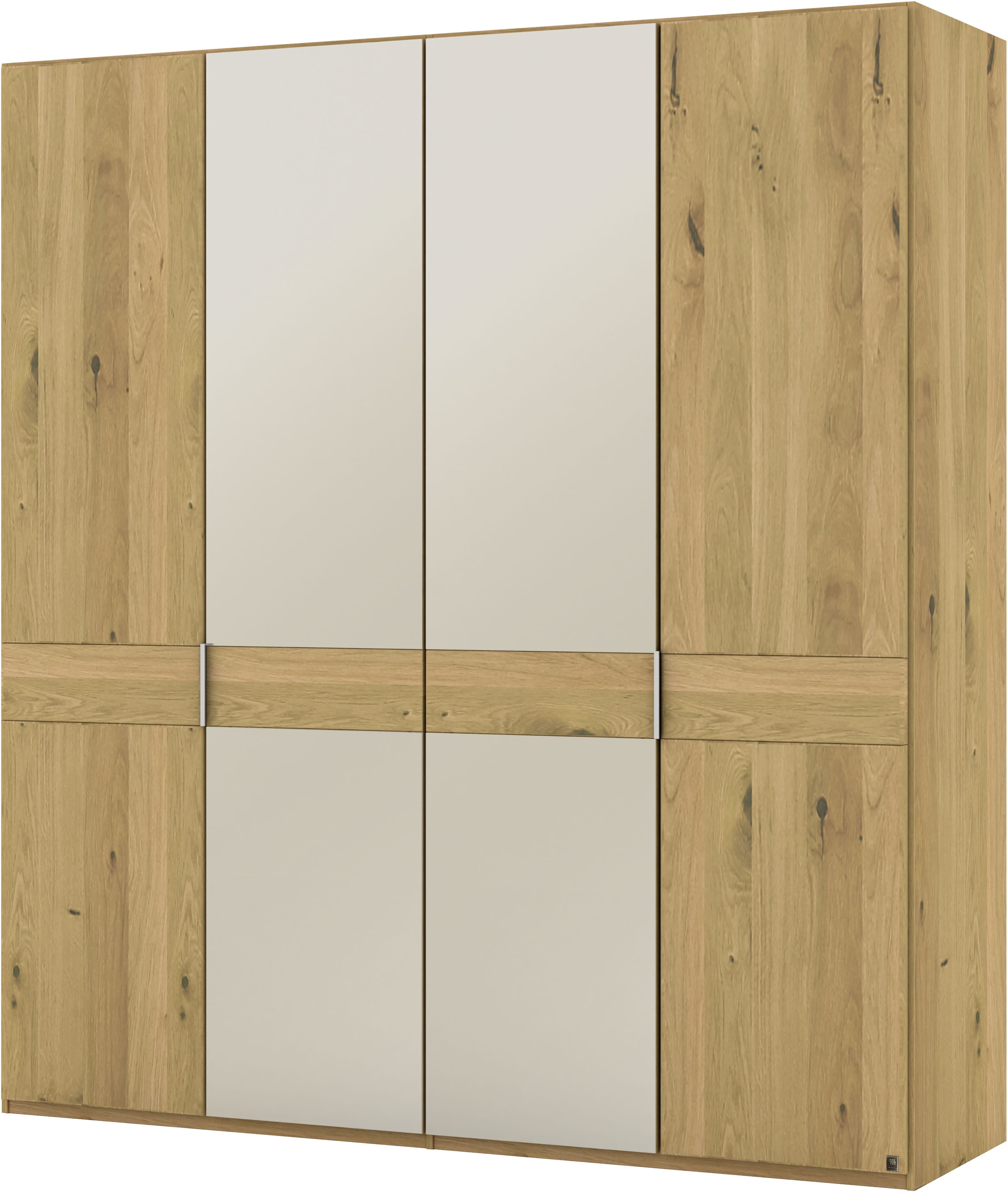 Thumbnail - Musterring Drehtürenschrank "Savona, Kleiderschrank, Schrank, Garderobe, teilmassiv Eiche" mit Türdämpfern, mit Spiegel ...