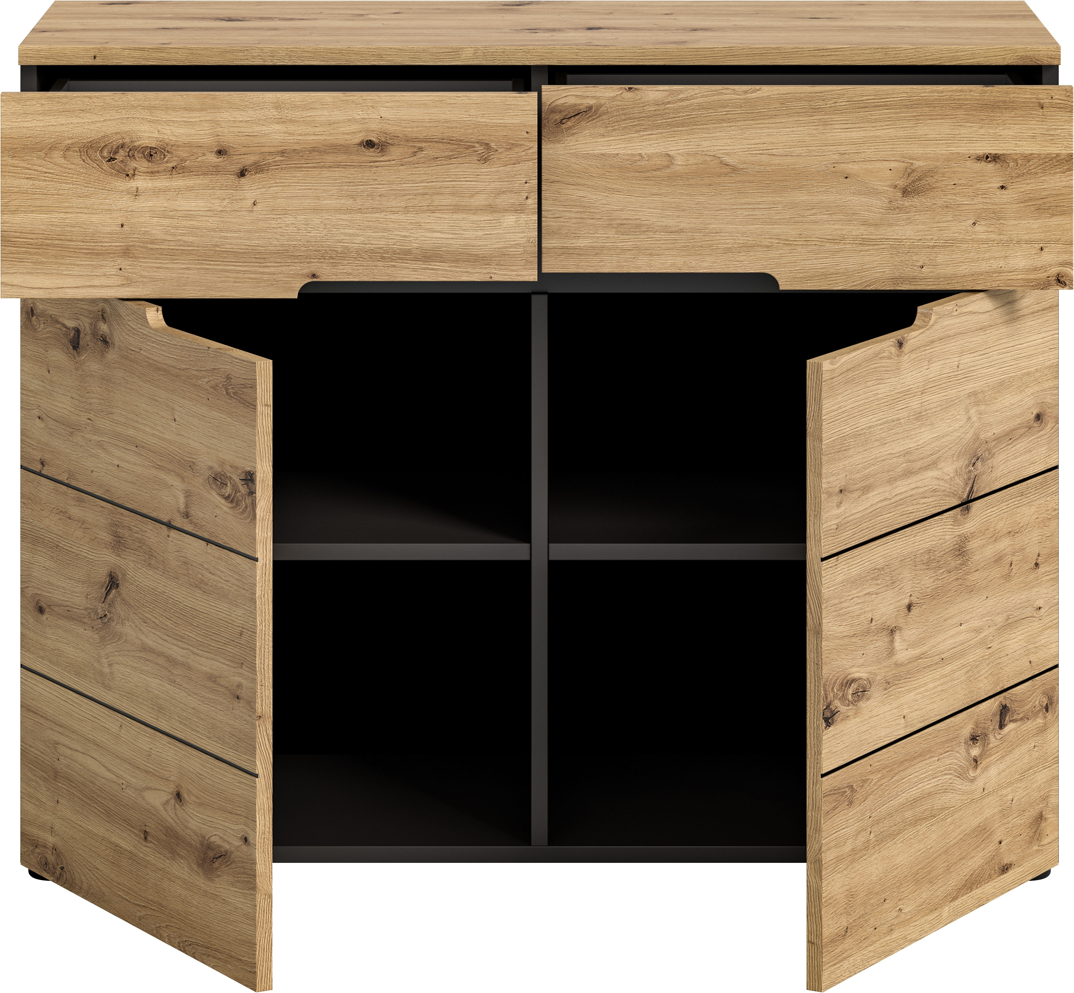 Thumbnail - Home affaire Kommode "REHAT, TOPSELLER, Breite 100cm, 2 Türen, 2 Schubkästen, 4 Fächer" in verschiedenen Farben erhältli...