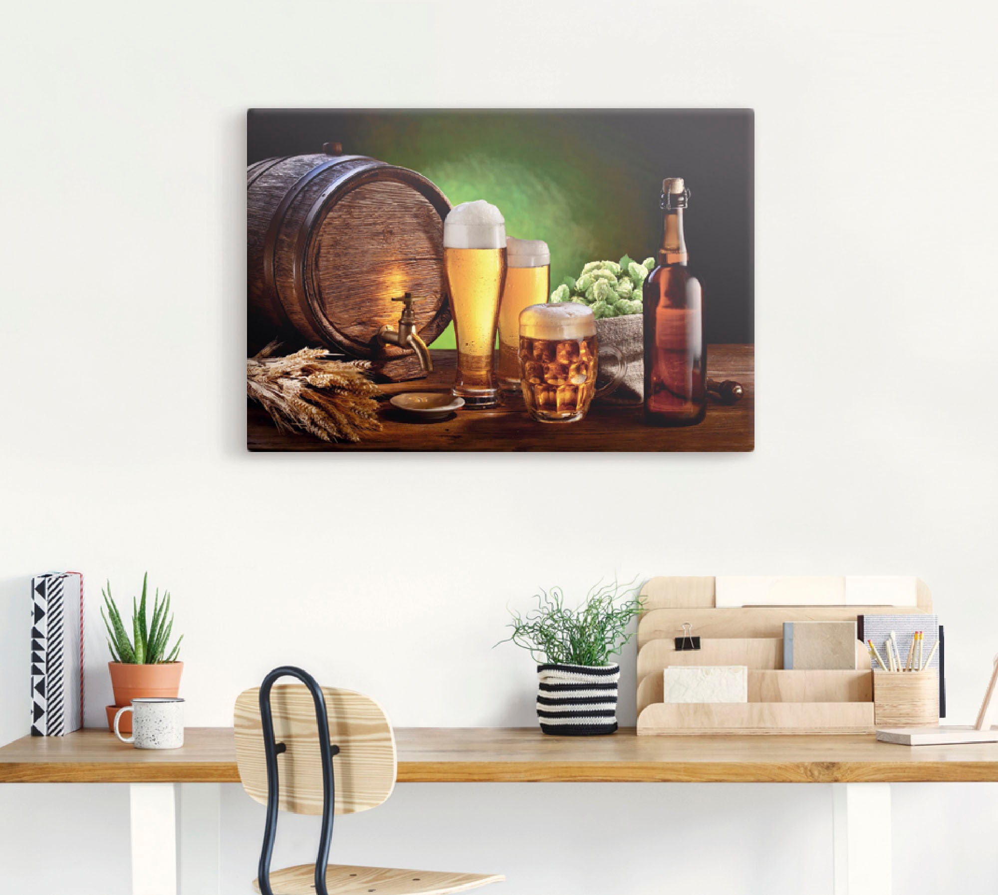 Artland Wandbild »Bier Stillleben«, Getränke, (1 St.), als Alubild, Leinwandbild, Wandaufkleber oder Poster in versch. Größen