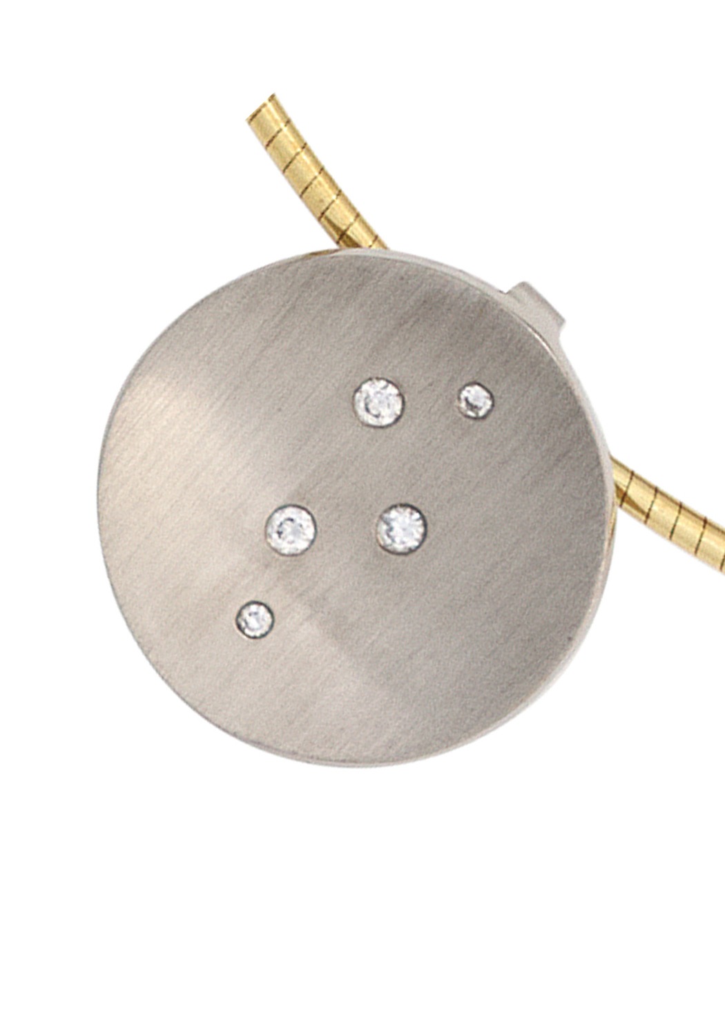 JOBO Runder Anhänger »Platinanhänger 15 mm« ()  950 Platin mit 5 Diamanten