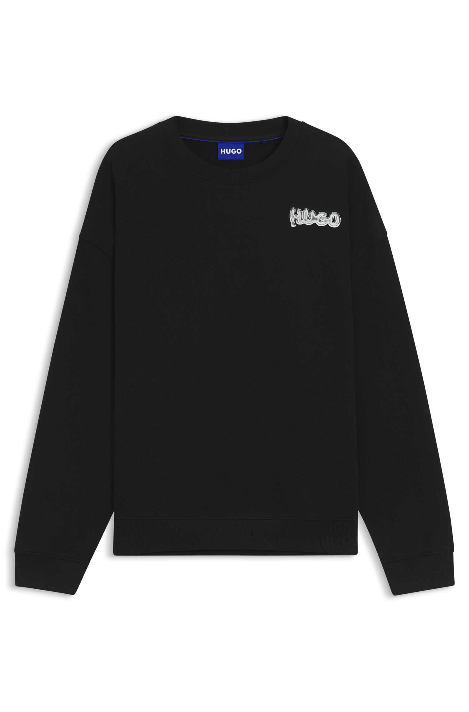 HUGO Blue Sweatshirt »Nyrocrew«, Rundhalsausschnitt, Loose fit, Druck in Chrom-Optik