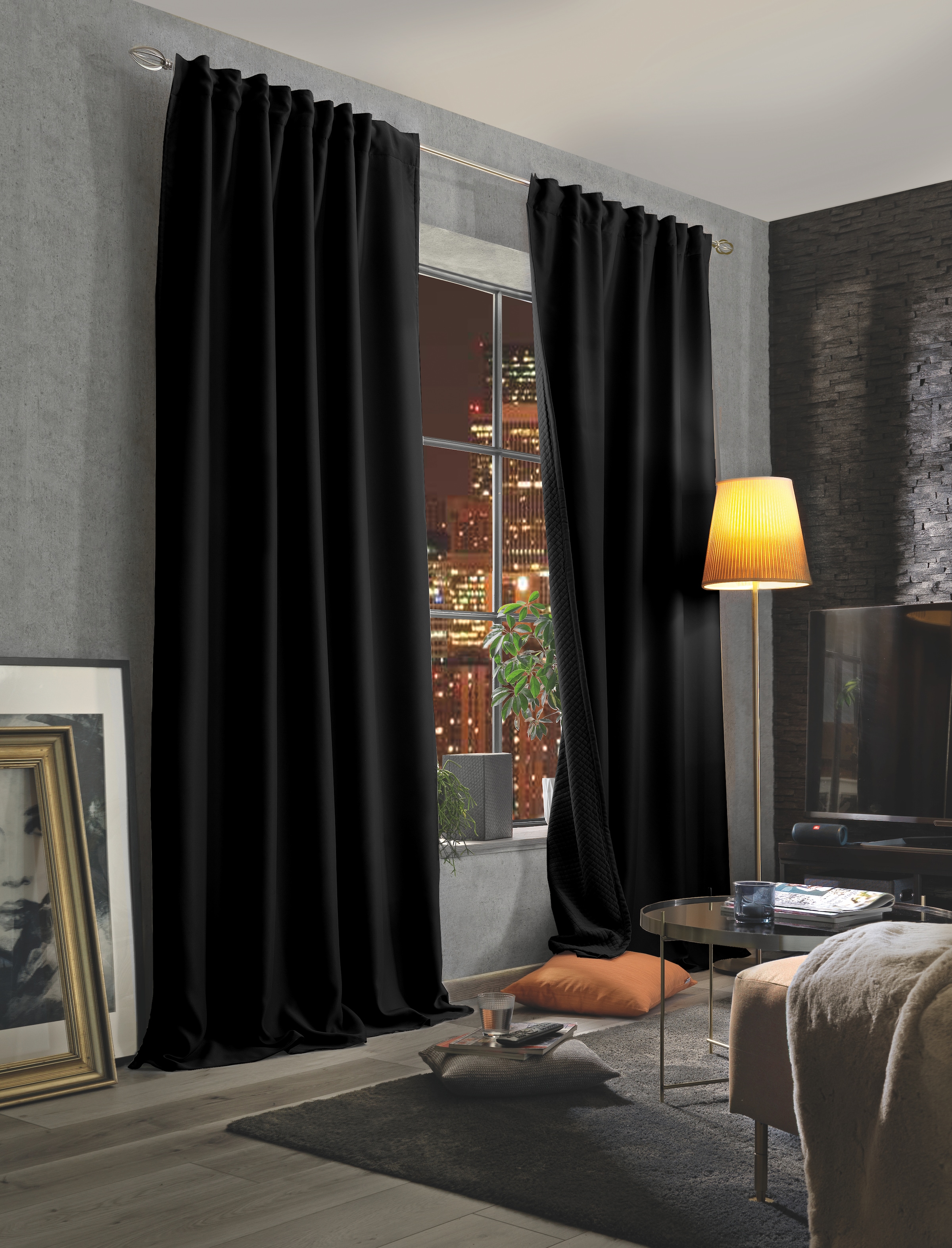 HOME WOHNIDEEN Gardine "ACUSTICO" Multifunktionsband 1 Stk. tlg. AKUSTIKSCH günstig online kaufen