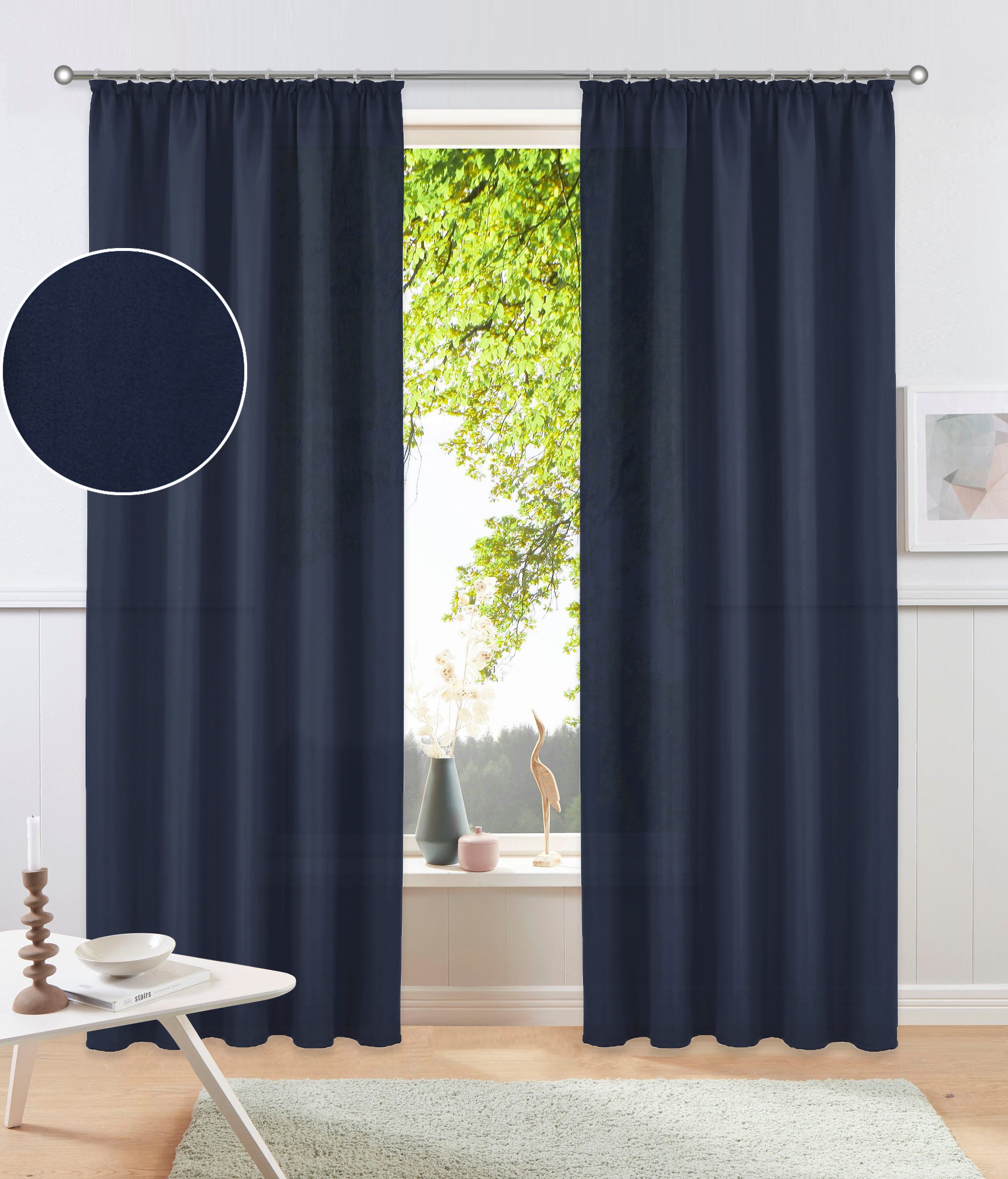 my home Vorhang "Raja, Gardinen mit Kräuselband, Vorhänge Wohnzimmer" Kräus günstig online kaufen