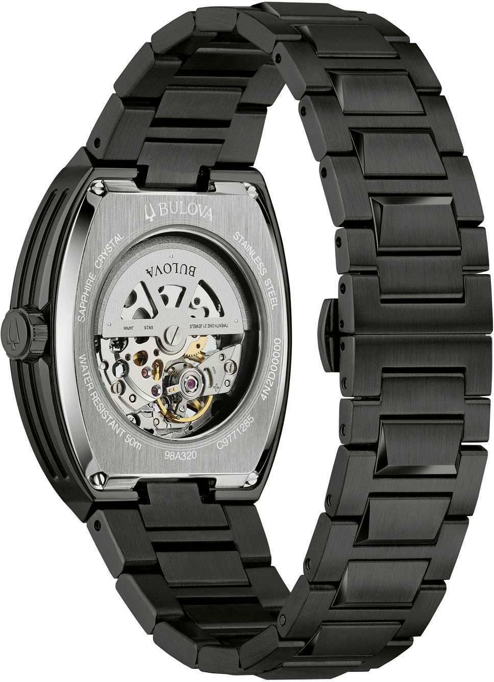 Bulova Automatikuhr, Armbanduhr, Herrenuhr, Mechanische Uhr, Edelstahlarmband, analog