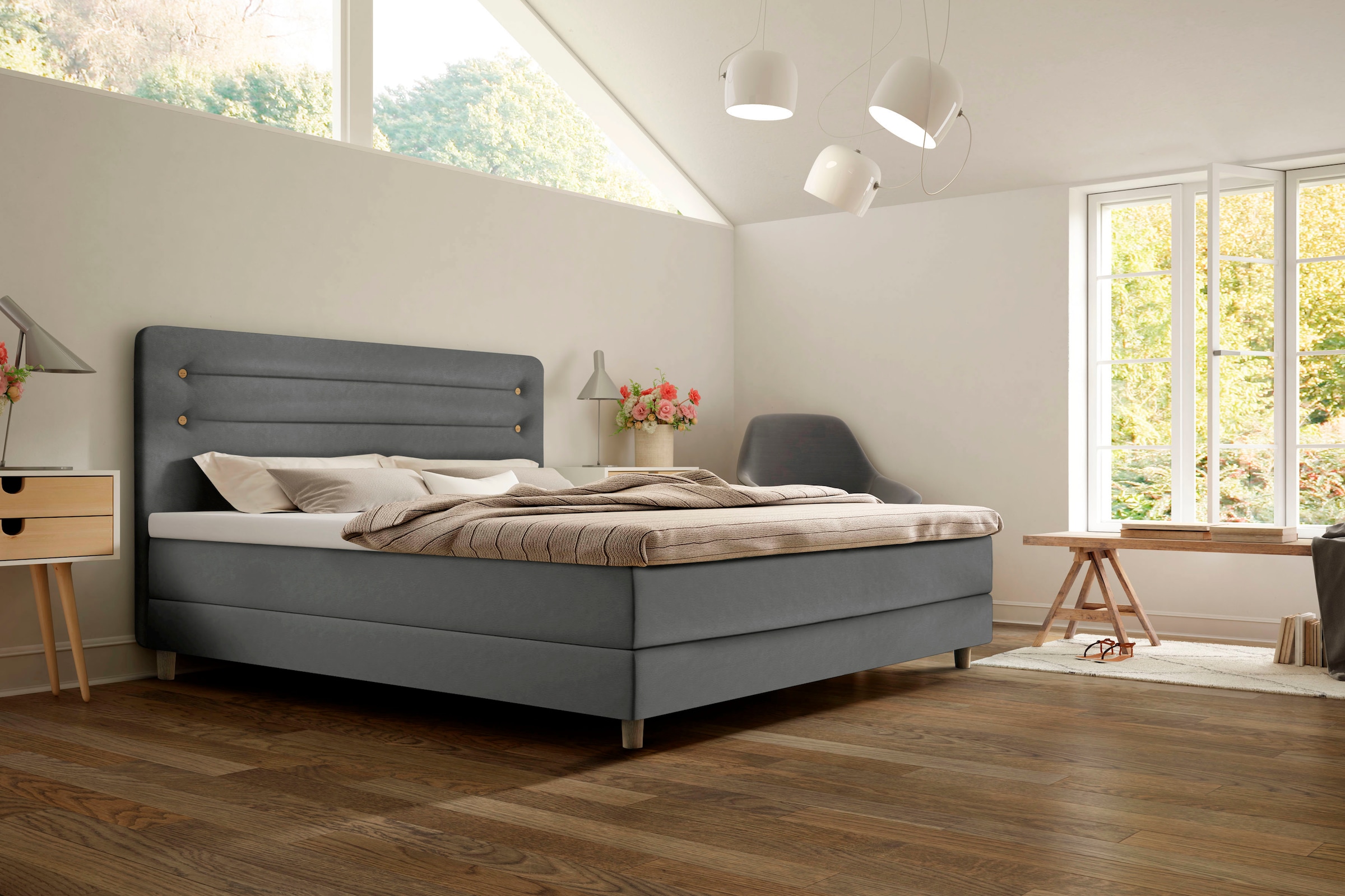 Schlaraffia Boxspringbett »Fidelio«, inkl. BULTEX® Topper, Holzfuß in Eiche