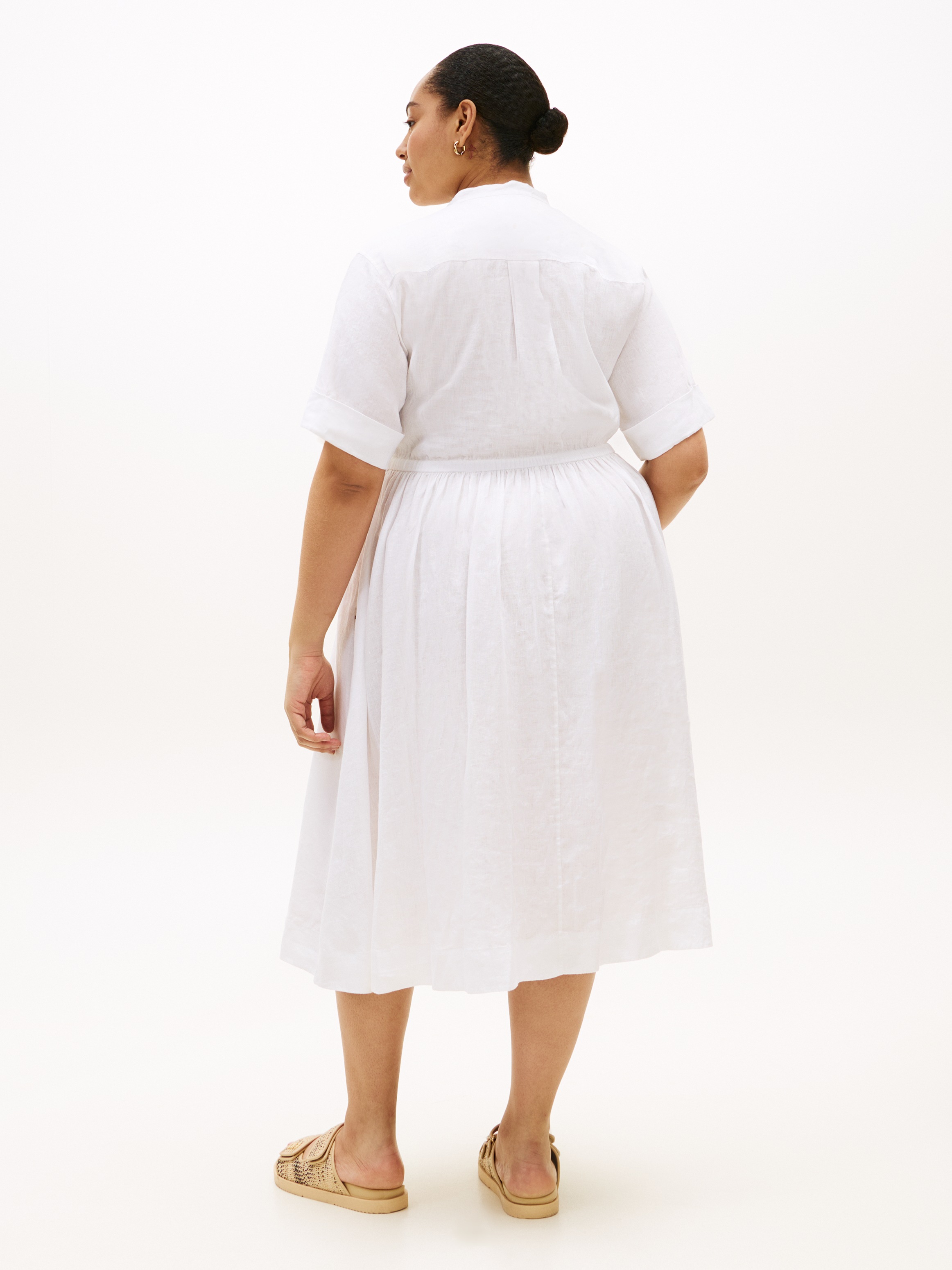 Tommy Hilfiger Curve A-Linien-Kleid »CRV LINEN MIDI SHIRT DRESS SS« in großen Größen