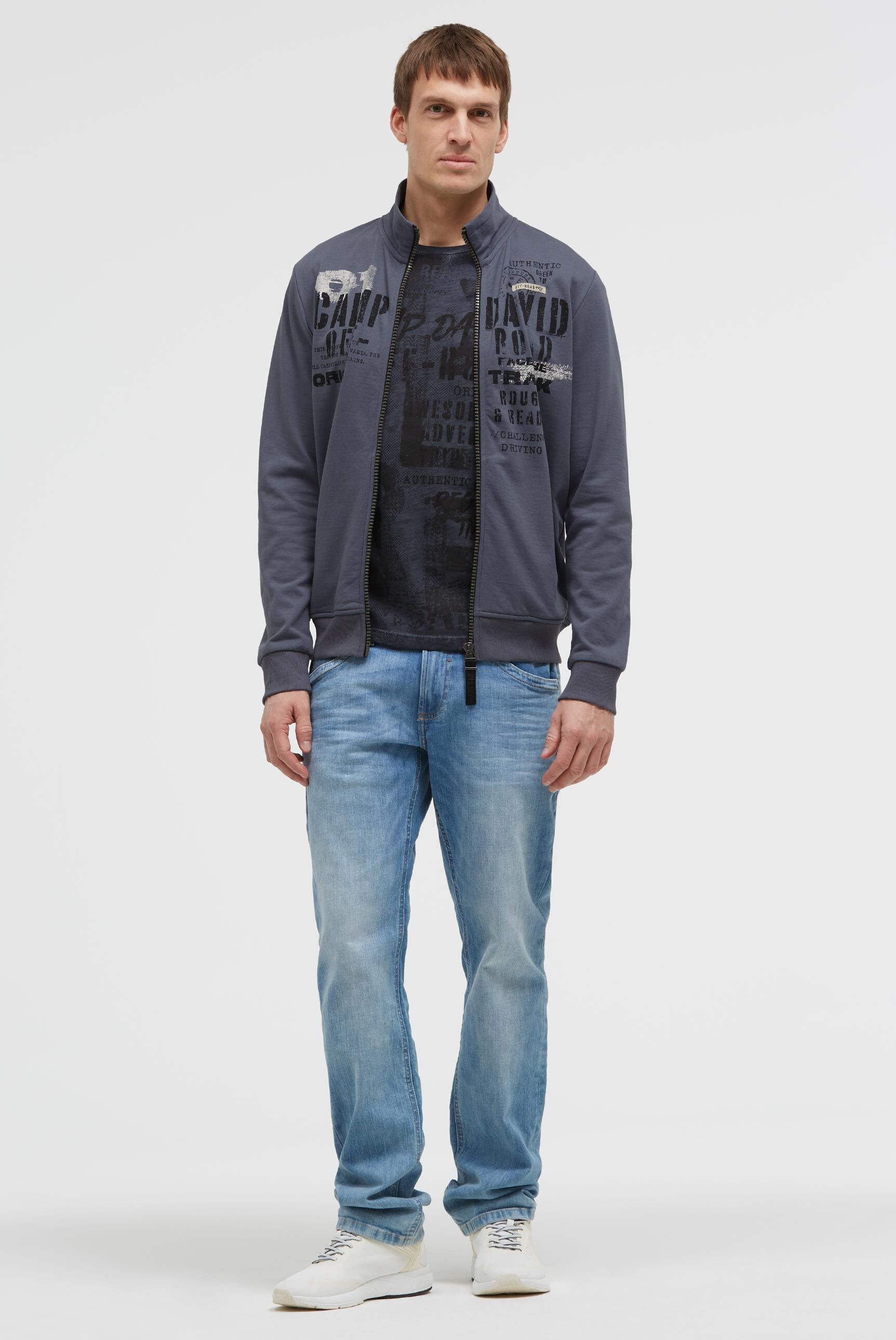 CAMP DAVID Sweatjacke mit Reißverschlusstaschen