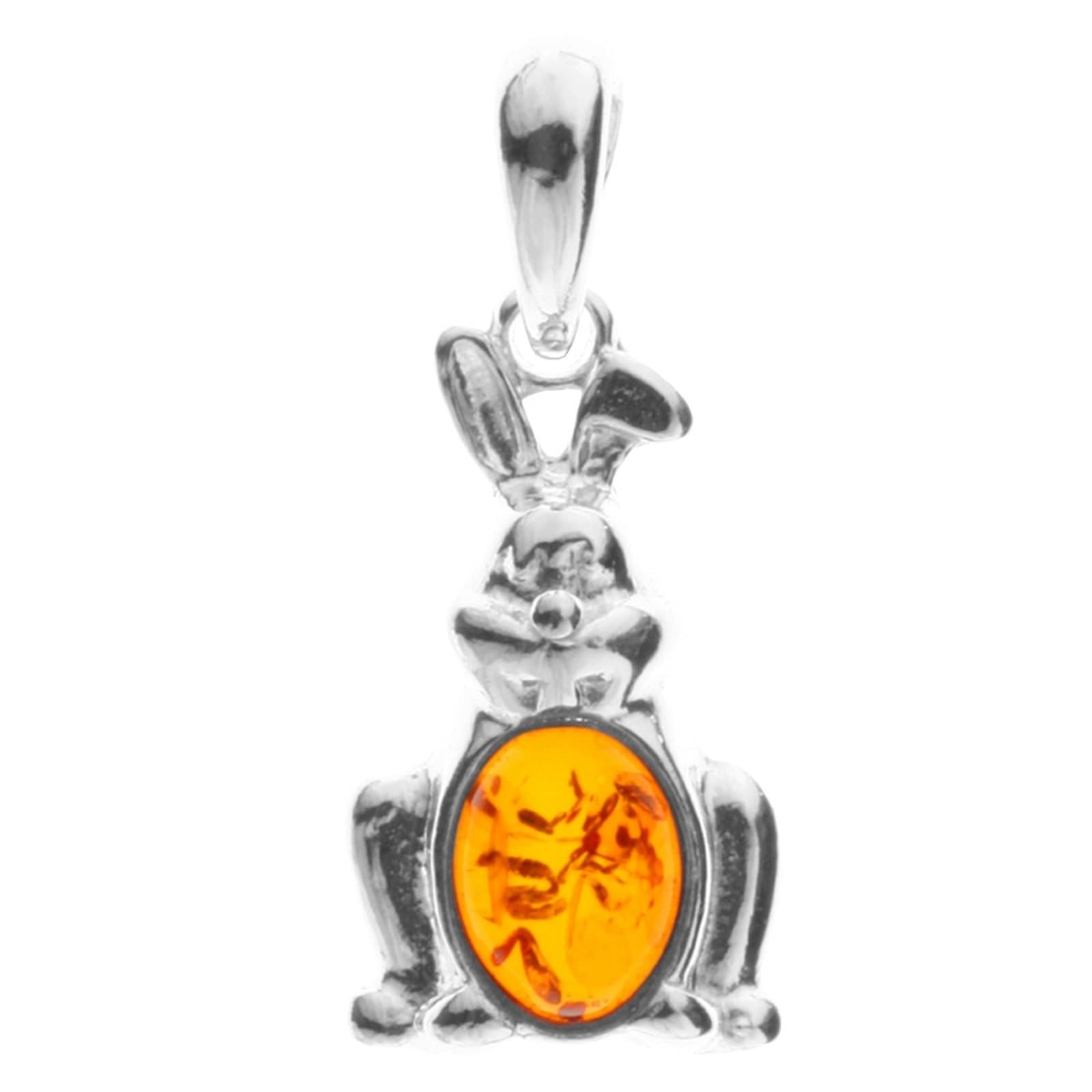 "Kettenanhänger OSTSEE-SCHMUCK ""Ostsee-Schmuck Anhänger Hase Anhänger Hase"", weiß, Schmuckanhänger, Damen, 27 x 12mm, Silber 925 (Sterlingsilber)