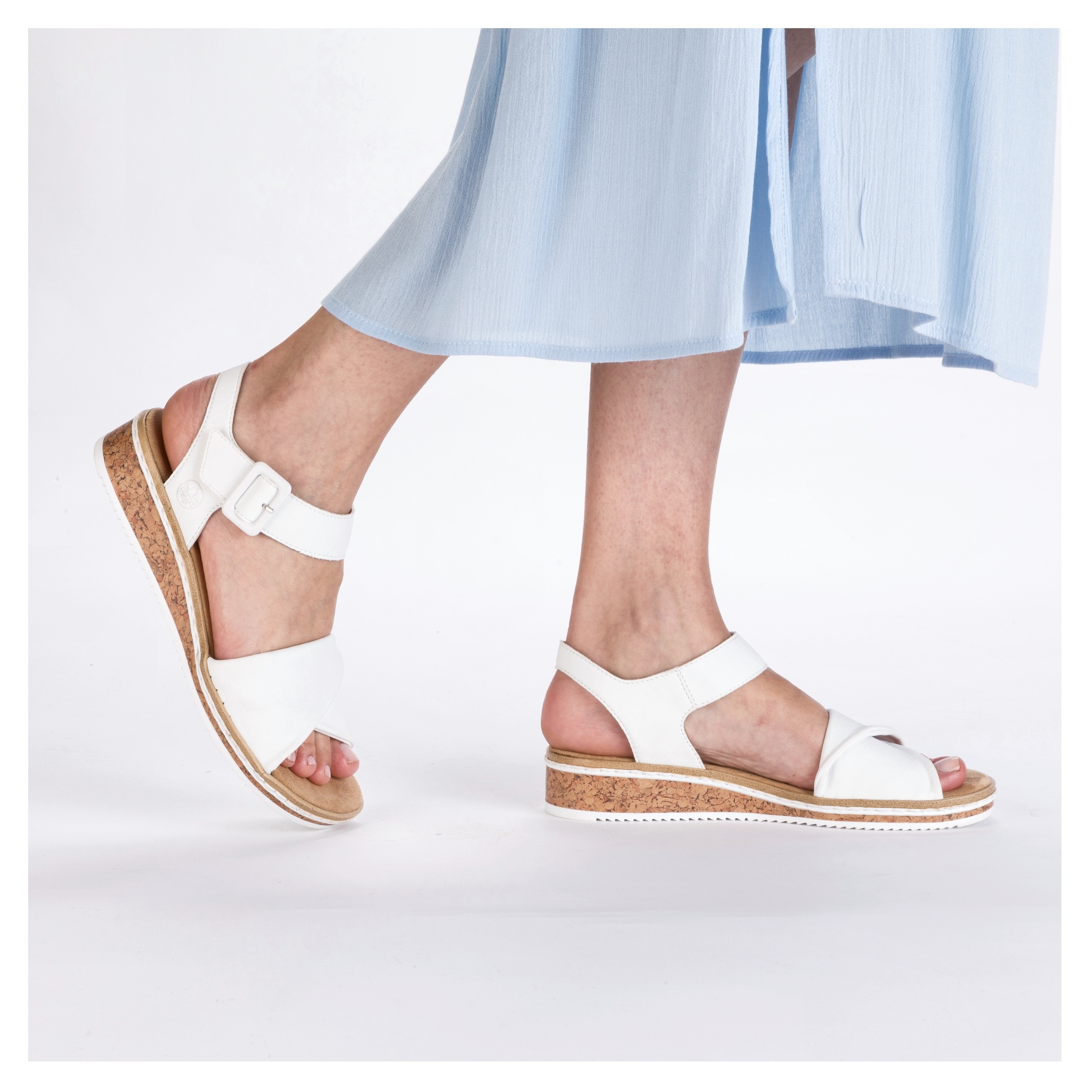 Rieker Sandalette, Keilsandale, Sommerschuh, Urlaubsschuh mit Klettriemchen