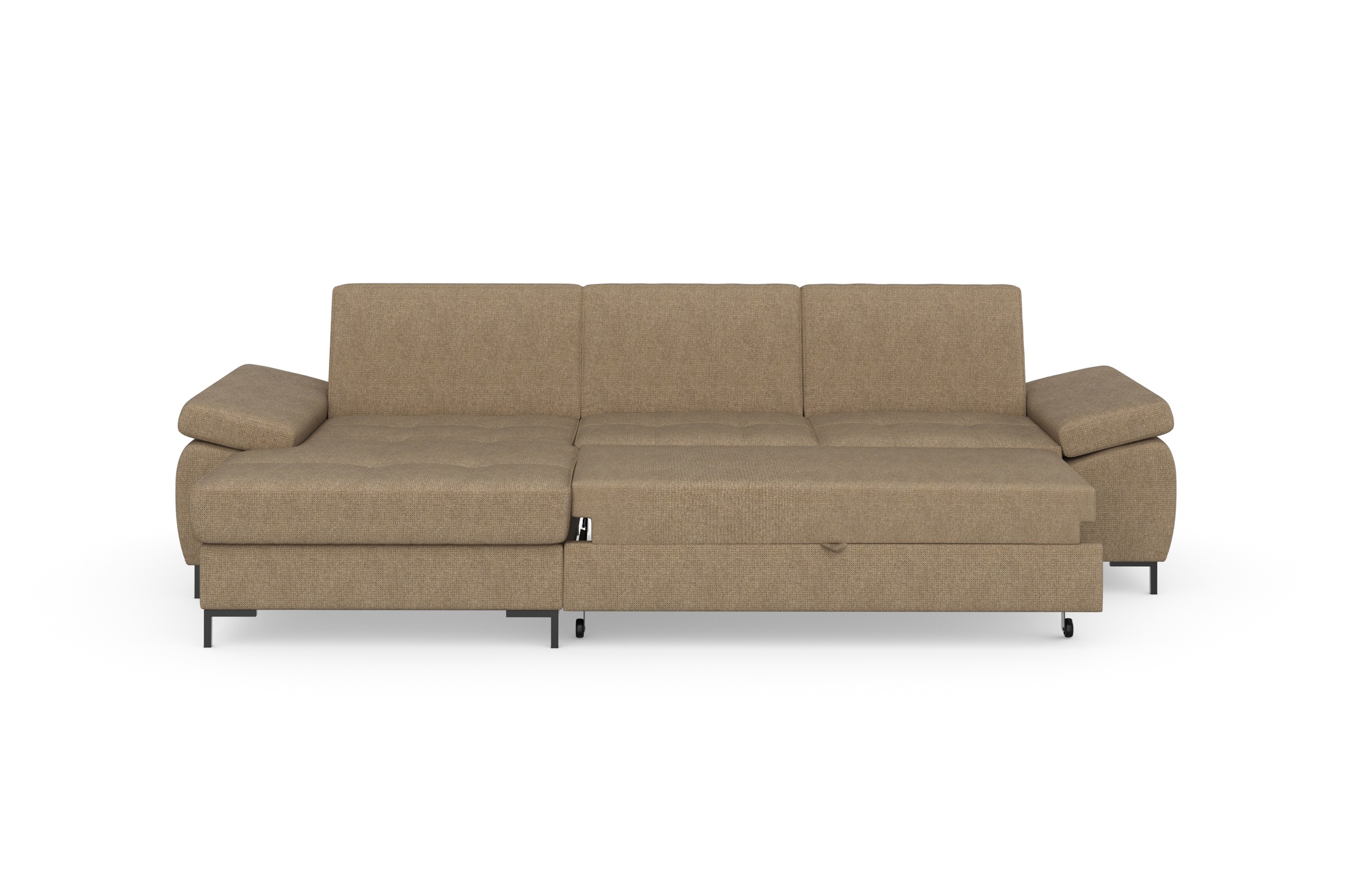 DOMO collection Ecksofa »Capelo L-Form«, mit Armteilverstellung, wahlweise mit Bettfunktion, Federkern