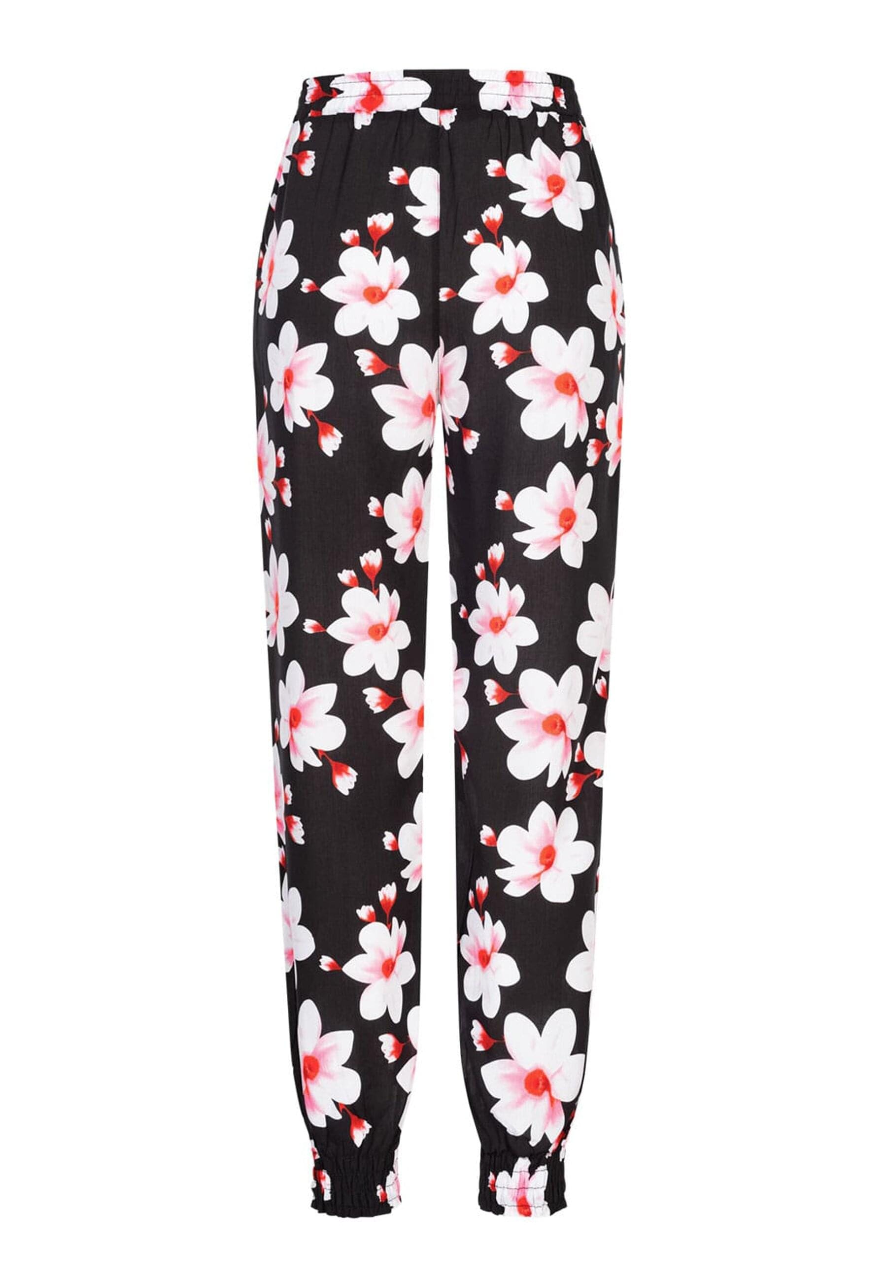 CLOUD 5IVE Stoffhose »CLOUD 5IVE Viskose Hose mit Bündchen 2-Pockets & Big Flowers«, (1 tlg.)