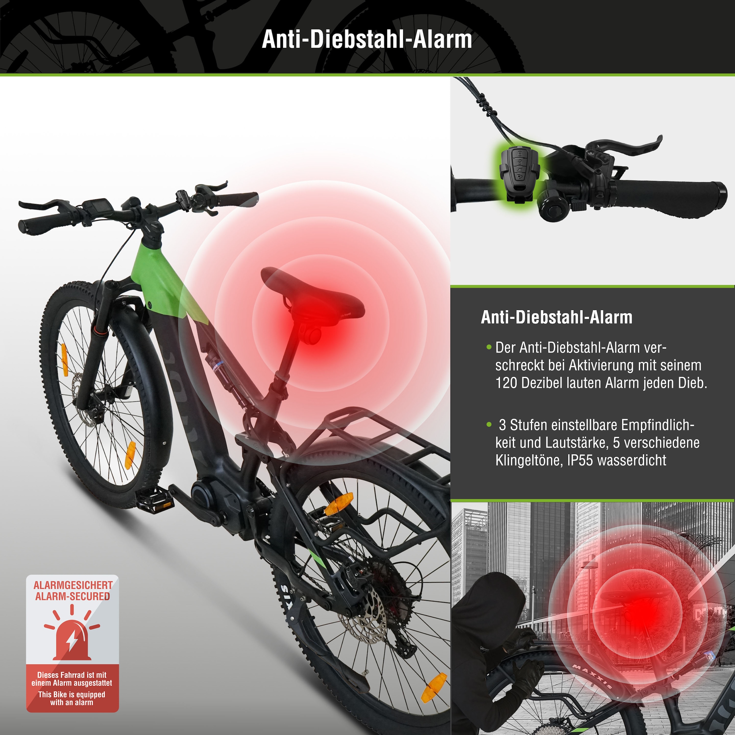 SachsenRad E-Bike »M5T«, 12 Gang, Shimano, Mittelmotor 250 W, TFT Farb-LCD-Steuerdisplay, Fahrmodus Pedelec, 
LED-Frontlicht