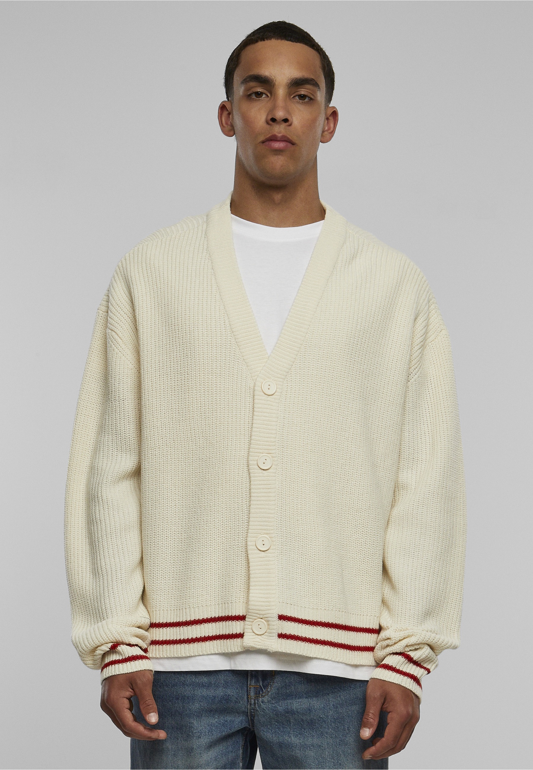 URBAN CLASSICS Strickjacke »Urban Classics Herren Sporty Boxy Cardigan« 1 Stk.