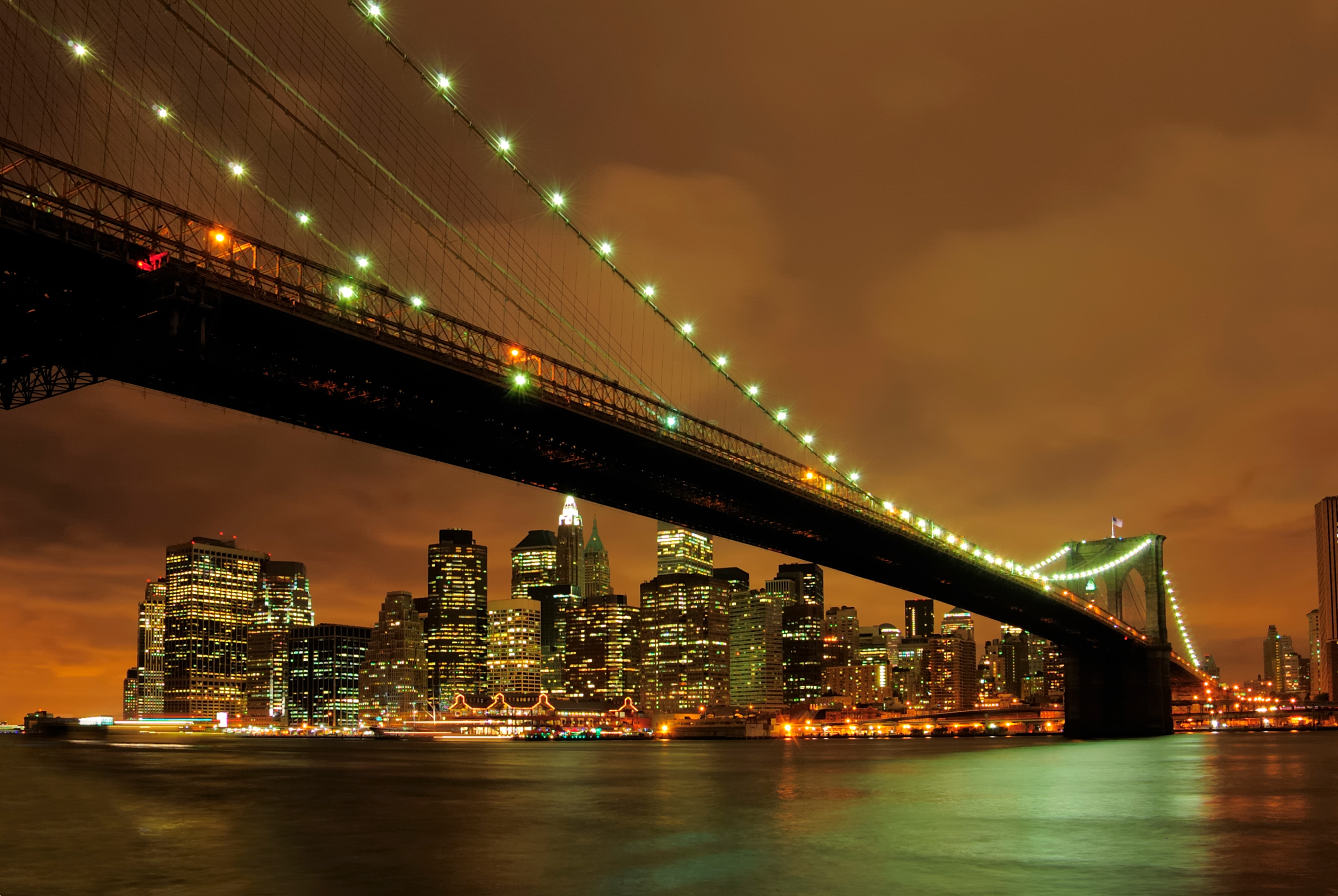 Papermoon Fototapete "Brooklyn Bridge by Night" glatt