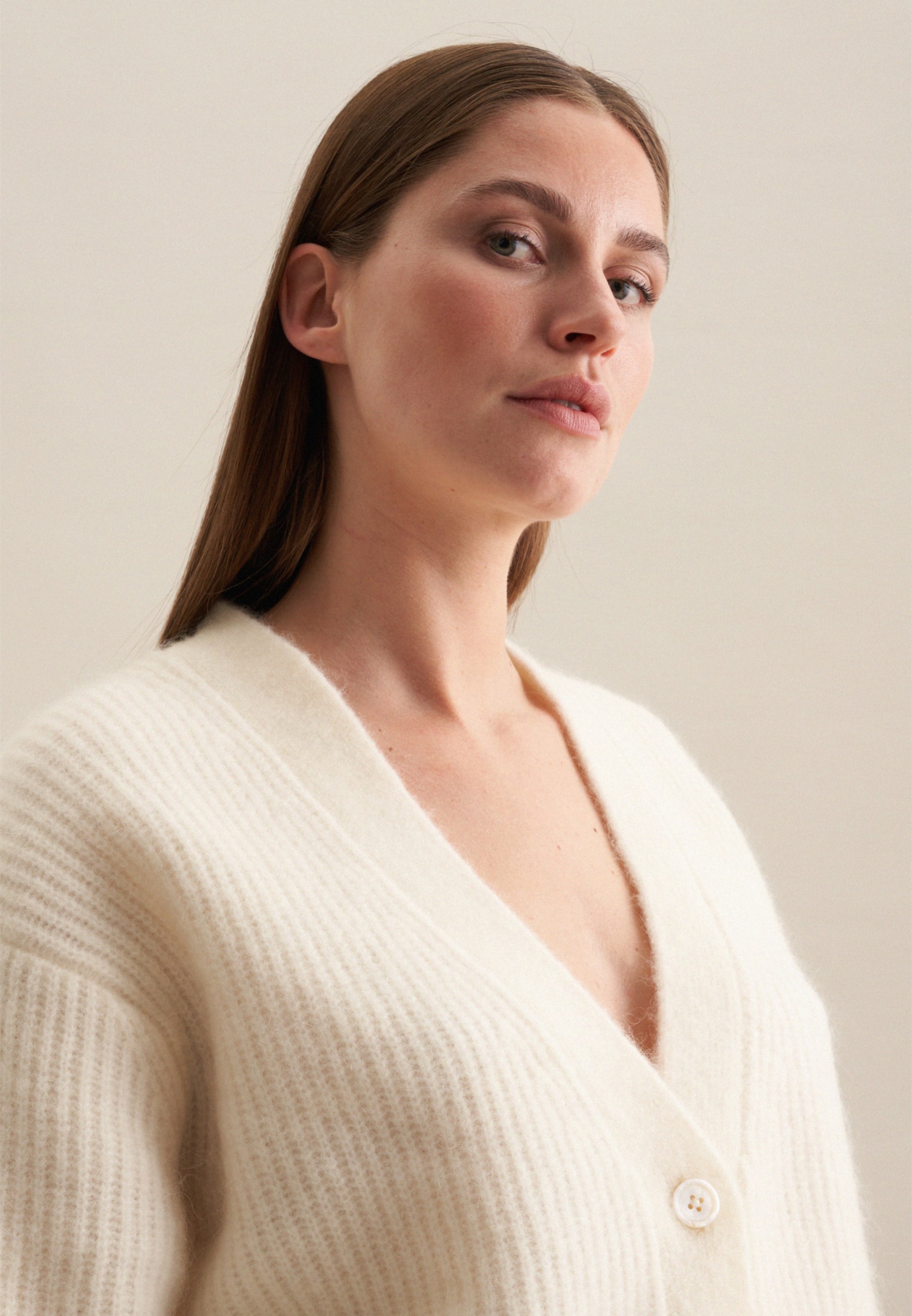 Thumbnail - seidensticker Strickjacke "Schwarze Rose" Langarm V-Neck Uni