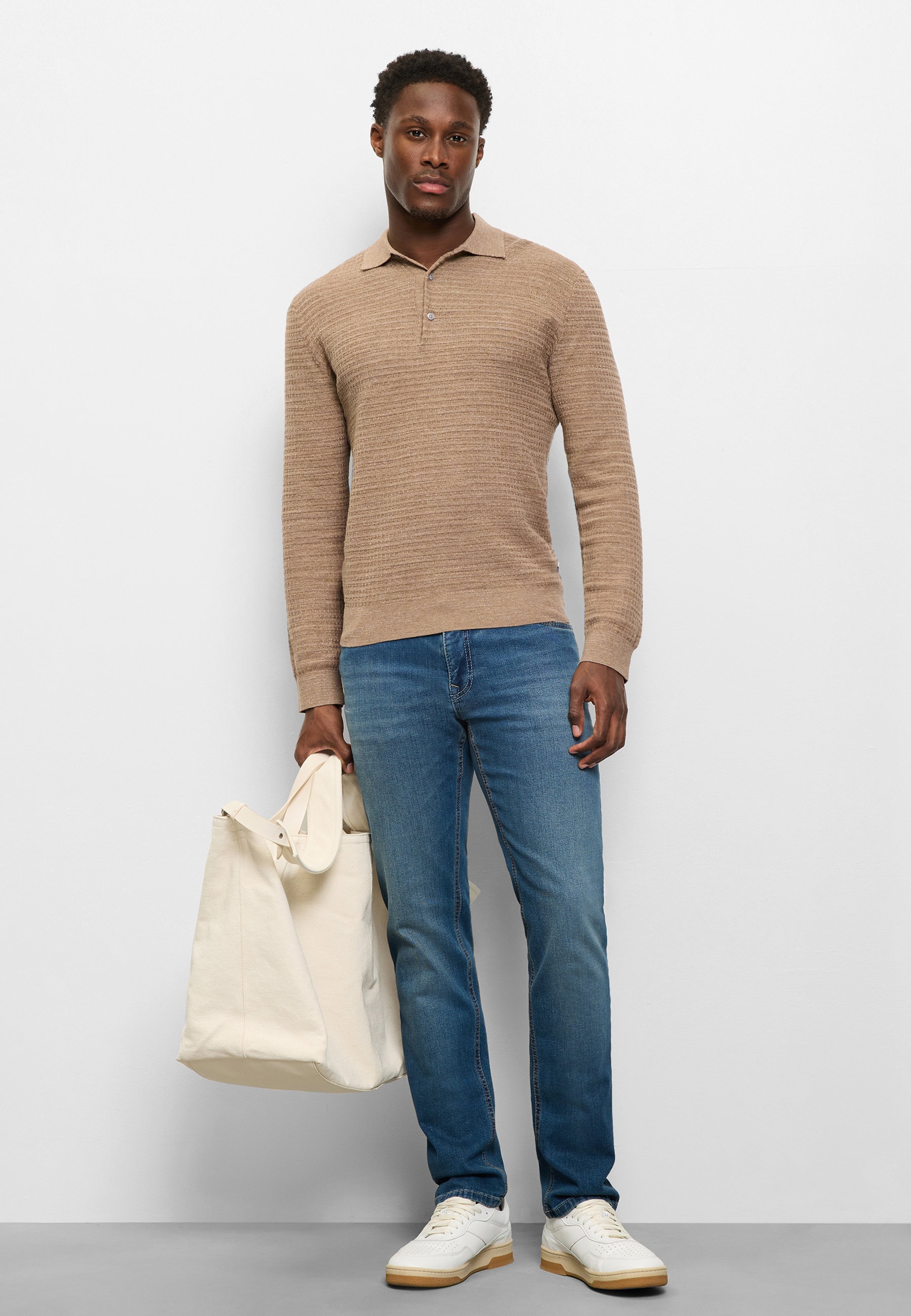 OLYMP Langarm-Poloshirt »OLYMP Casual Strick«