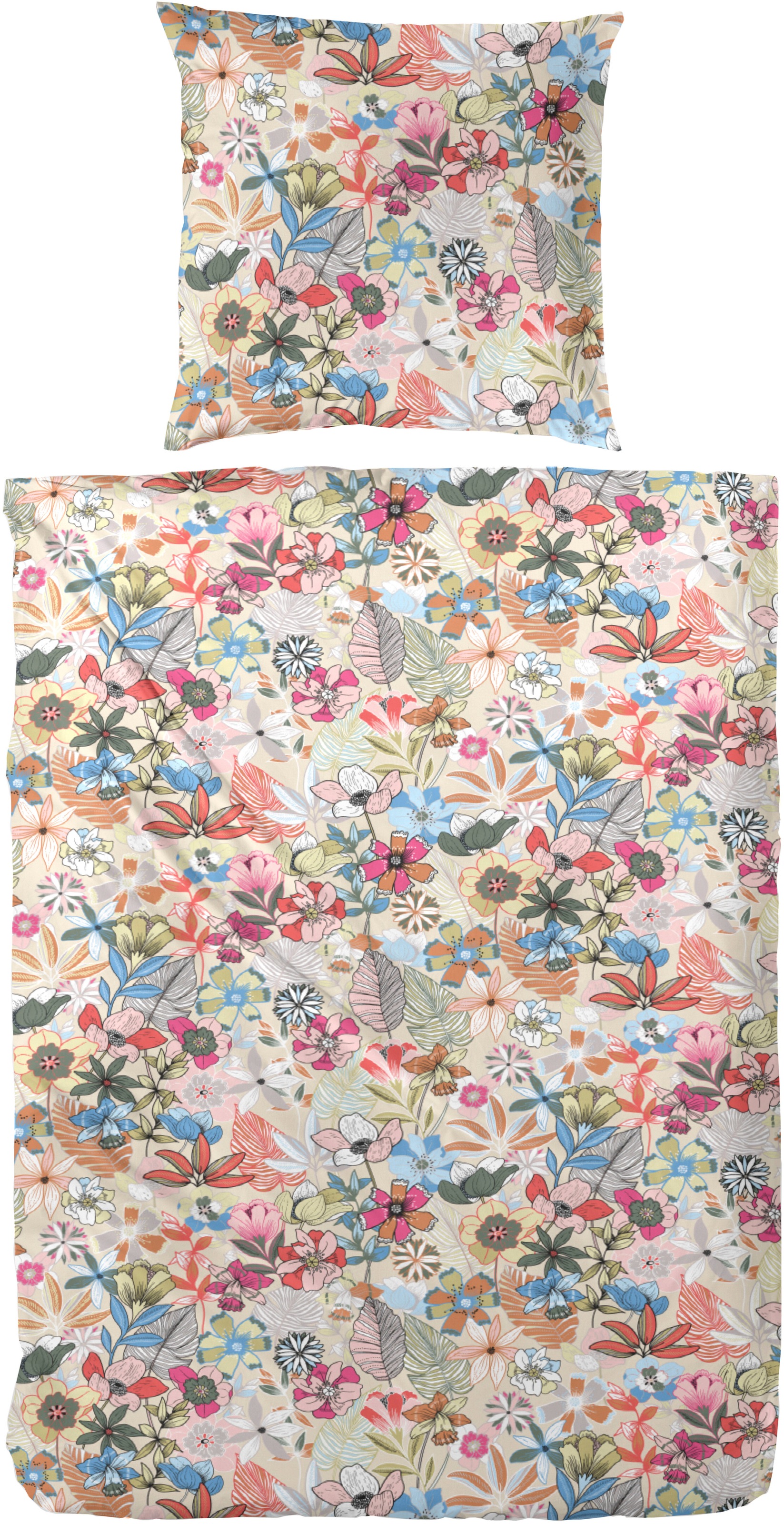 Primera Bettwäsche "Primera Perkal-Bettwäsche Ernesta" 2 Stk. mit einem verspielten Blumendesign