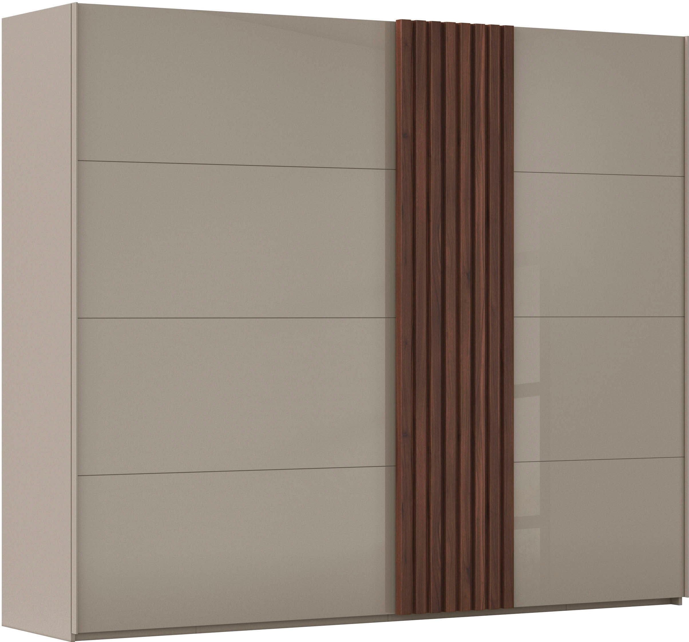 rauch Schwebetürenschrank "Kleiderschrank Schrank Garderobe Wäscheschrank TEGIO" mit hochwertigen Holzdekoraufleistung und Glasfront MADE IN GERMANY