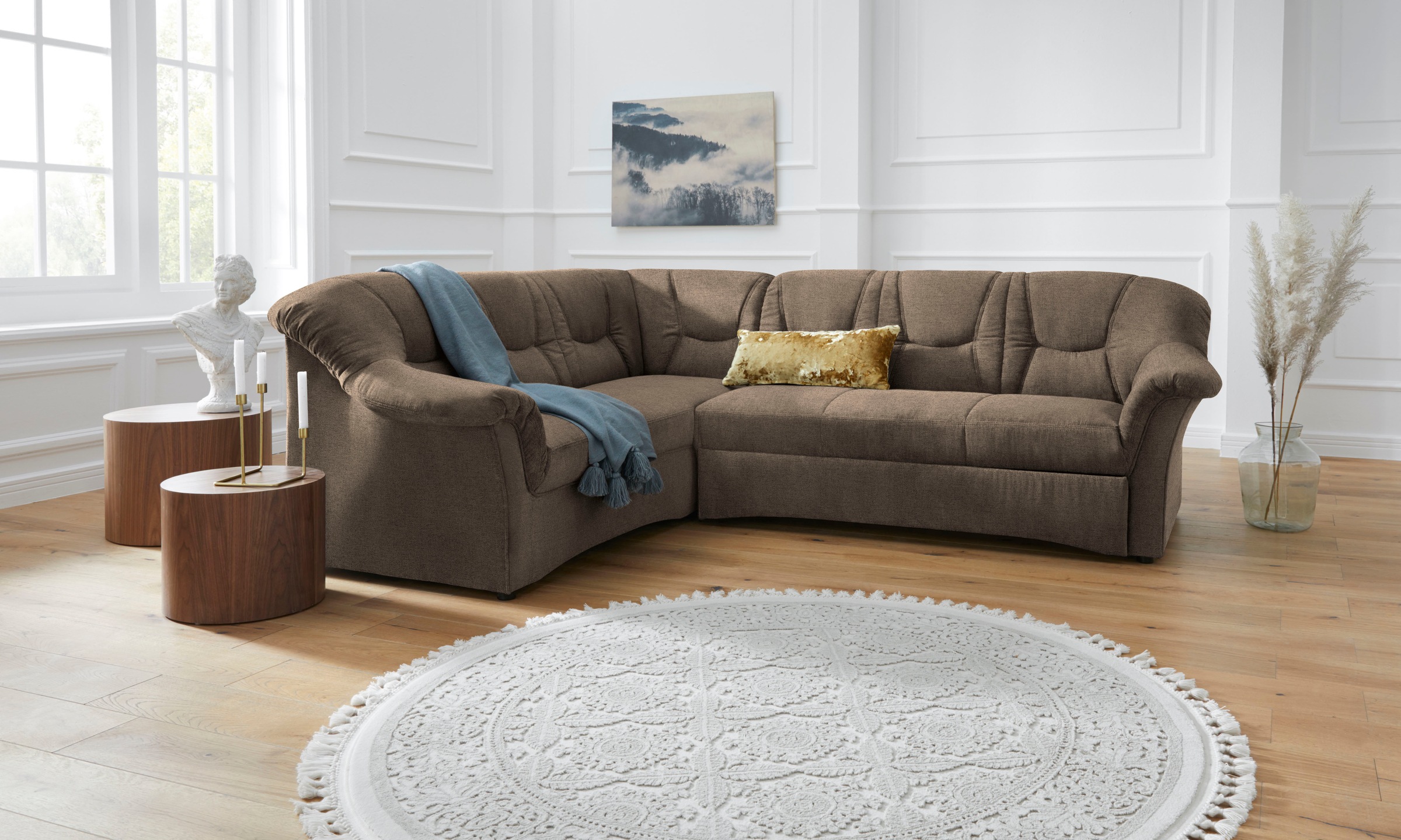 DOMO collection Ecksofa »Sarafina L-Form«, wahlweise mit Bettfunktion, optional mit Federkern