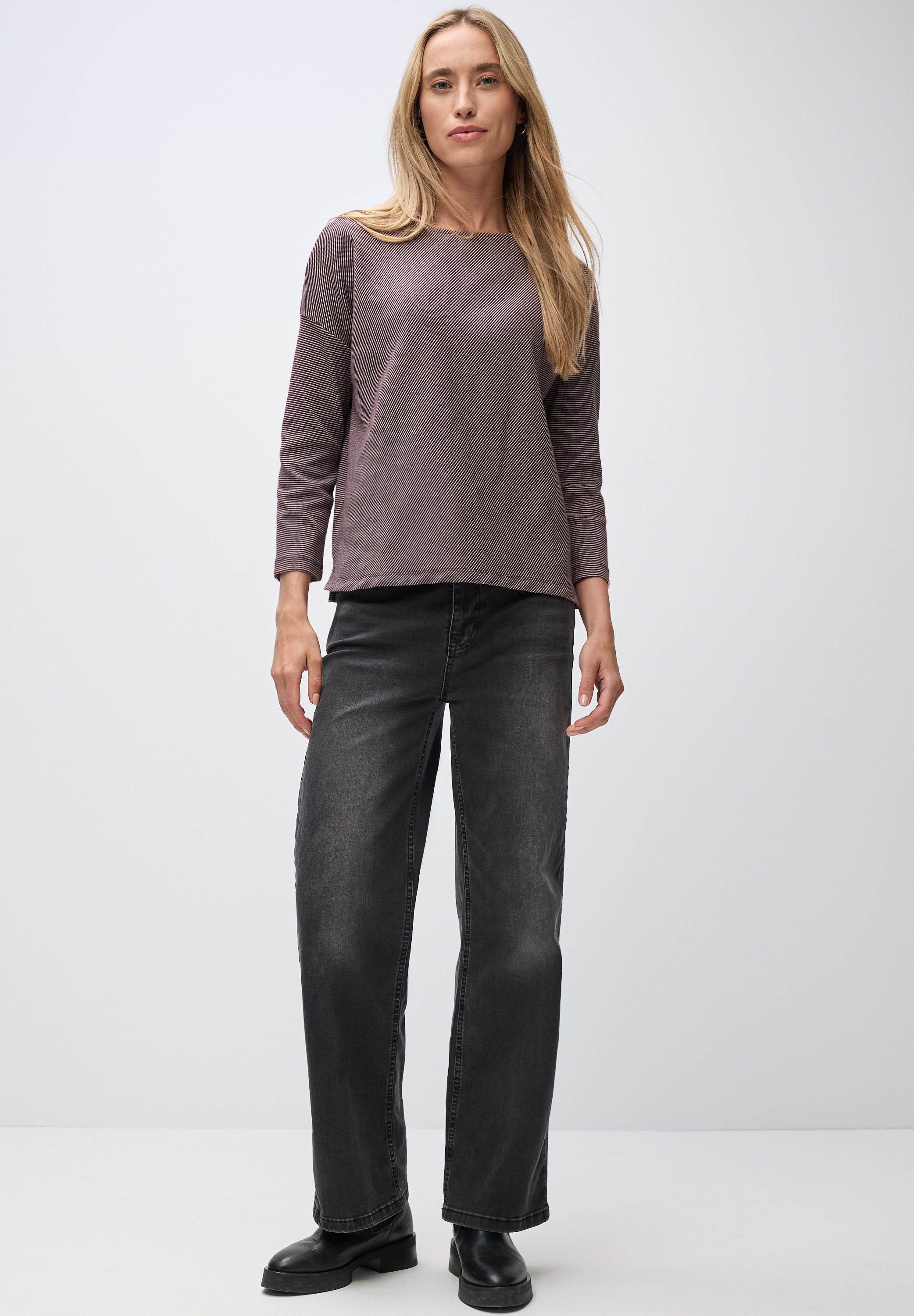 STREET ONE 3/4-Arm-Shirt, aus Baumwolle mit Stretchante