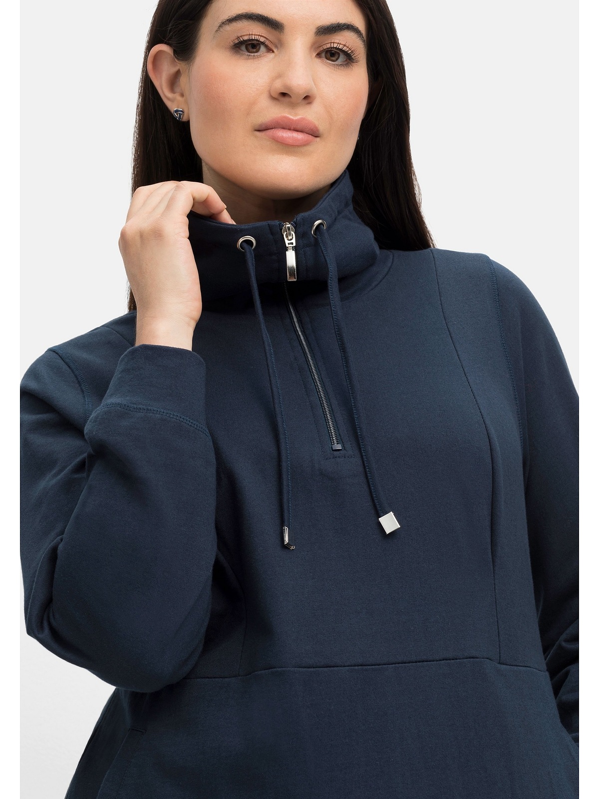Sheego Sweatkleid »Große Größen«, mit Troyerkragen und Taschen