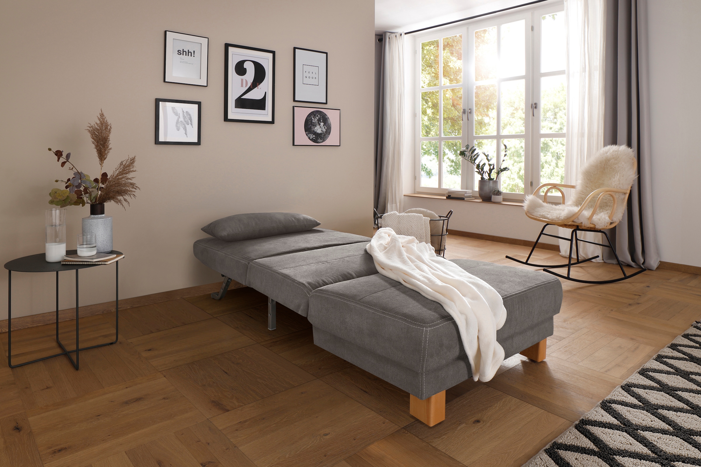Home affaire Schlafsofa »Gina«, vom Sofa zum Bett mit einem Handgriff, in 4 Breiten, Nierenkissen
