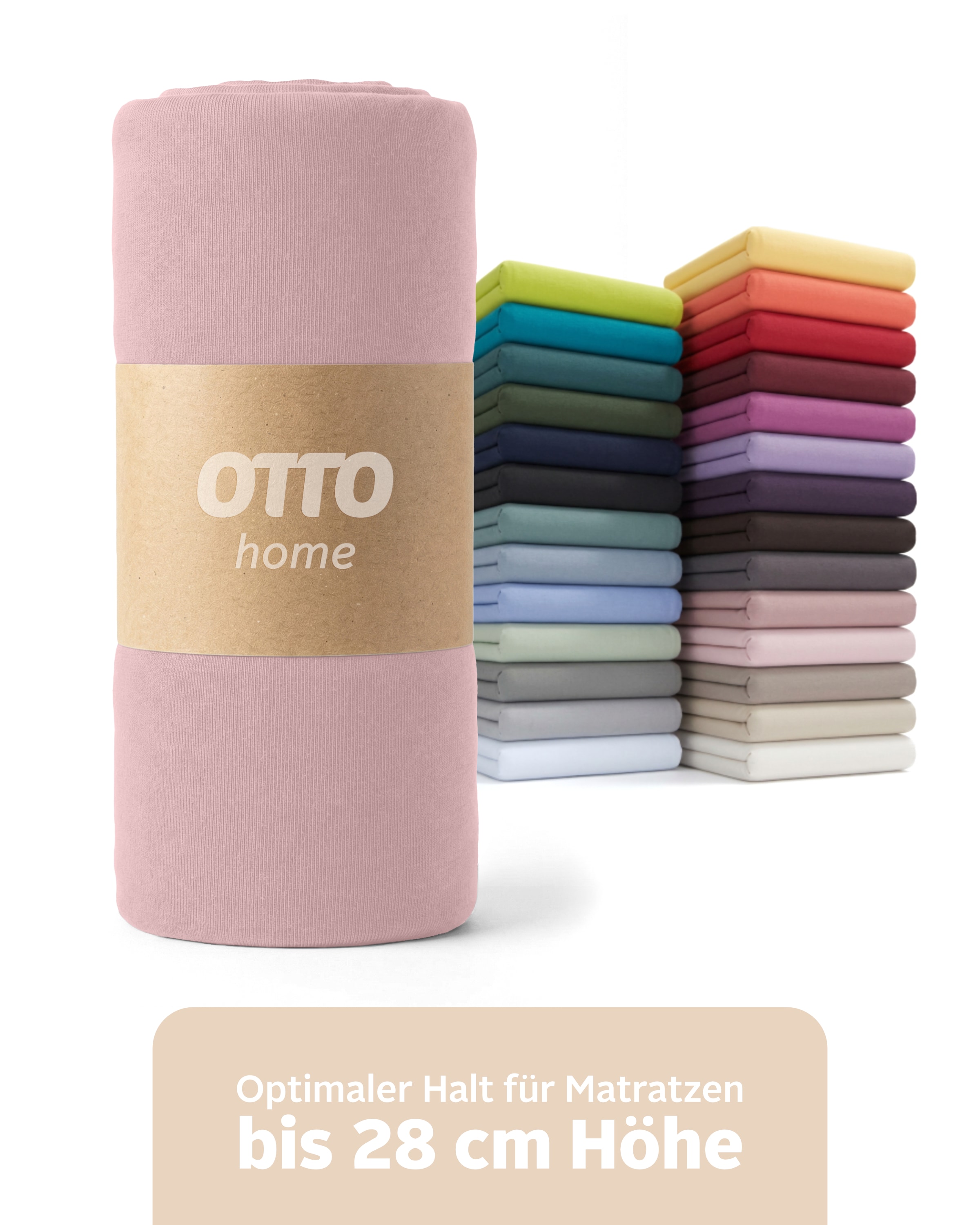 OTTO home "BLACKBERRY in PREMIUM und BASIC Qualität, 100% Baumwolle" für hohe Matratzen bis 28 cm, Bettlaken, Spannbetttuch, Boxspring