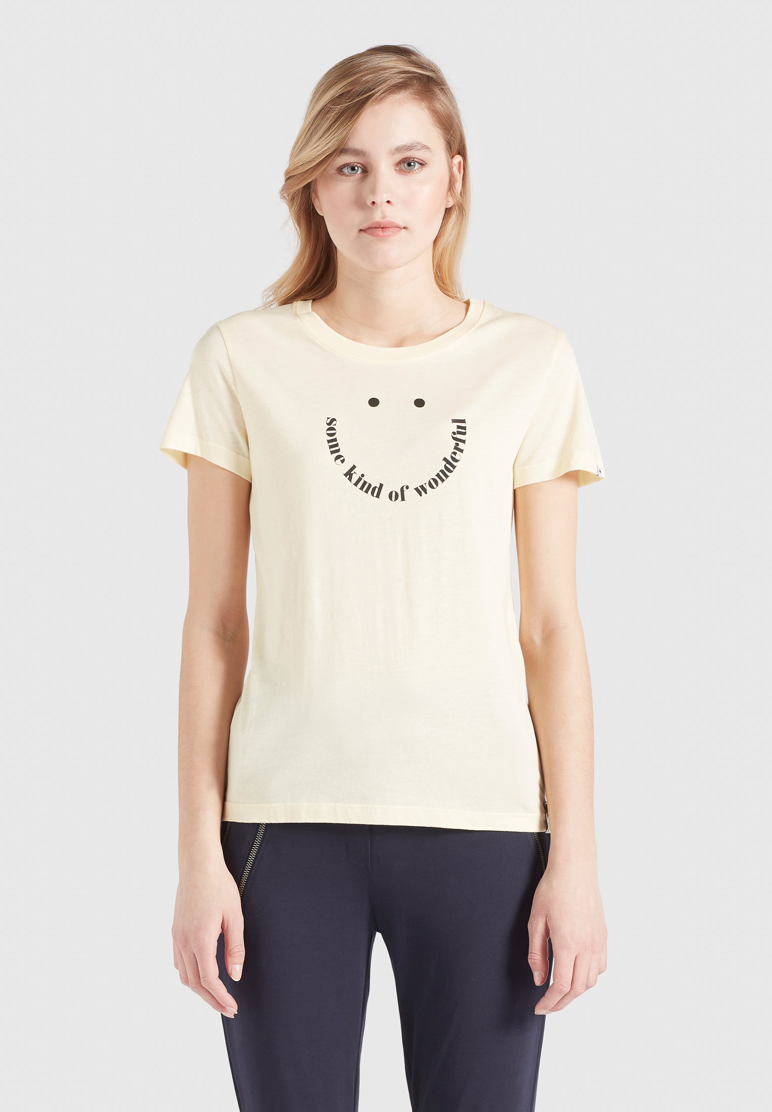 khujo T-Shirt »FRANCESCA SMILE«, mit Statement-Print