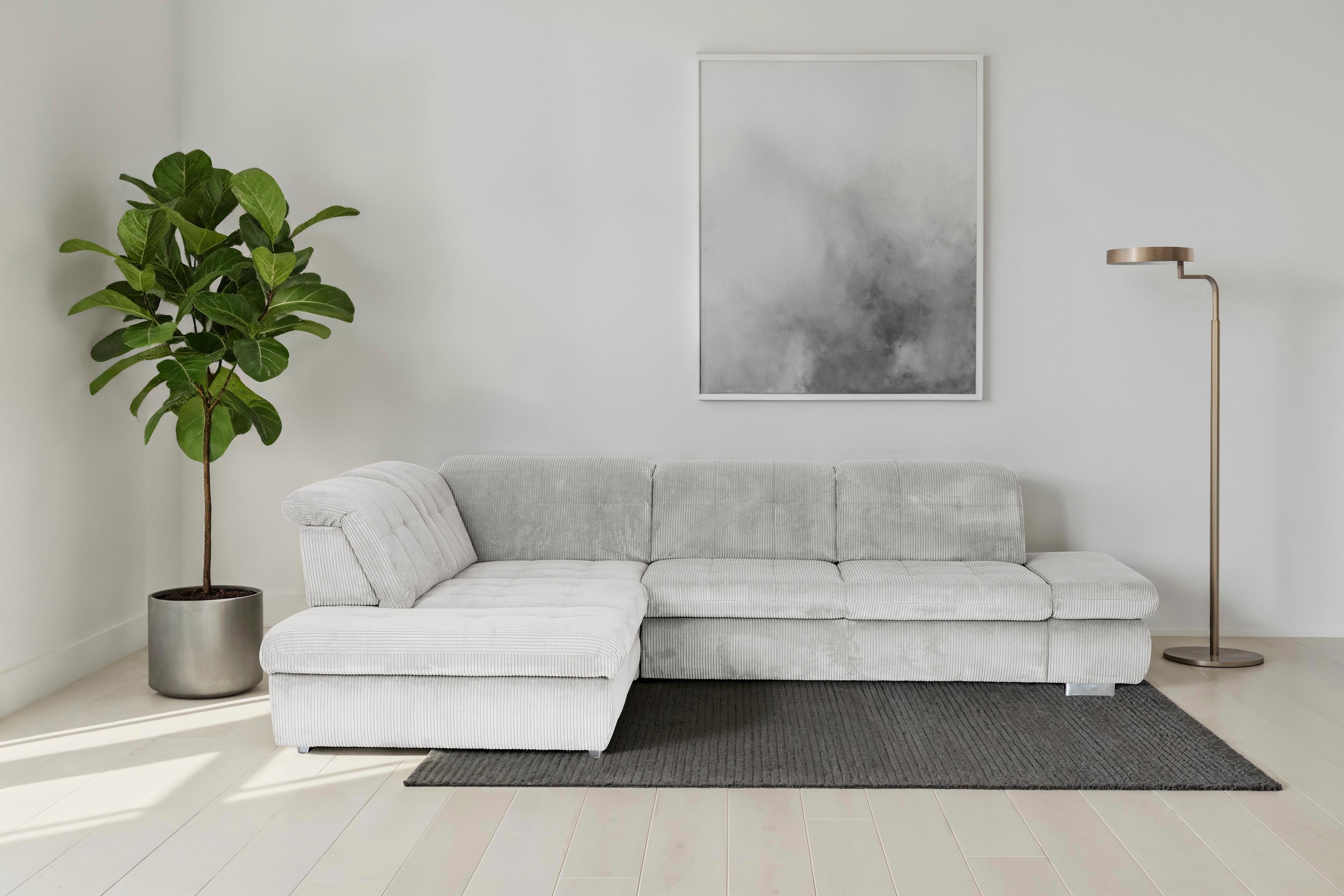 Die PlanBar Ecksofa "MP-IN17004 L-Form, Breite 323 cm, mit Federkern-Polsterung" inkl. Sitztiefenverstellung, wahlweise weitere Funktionen