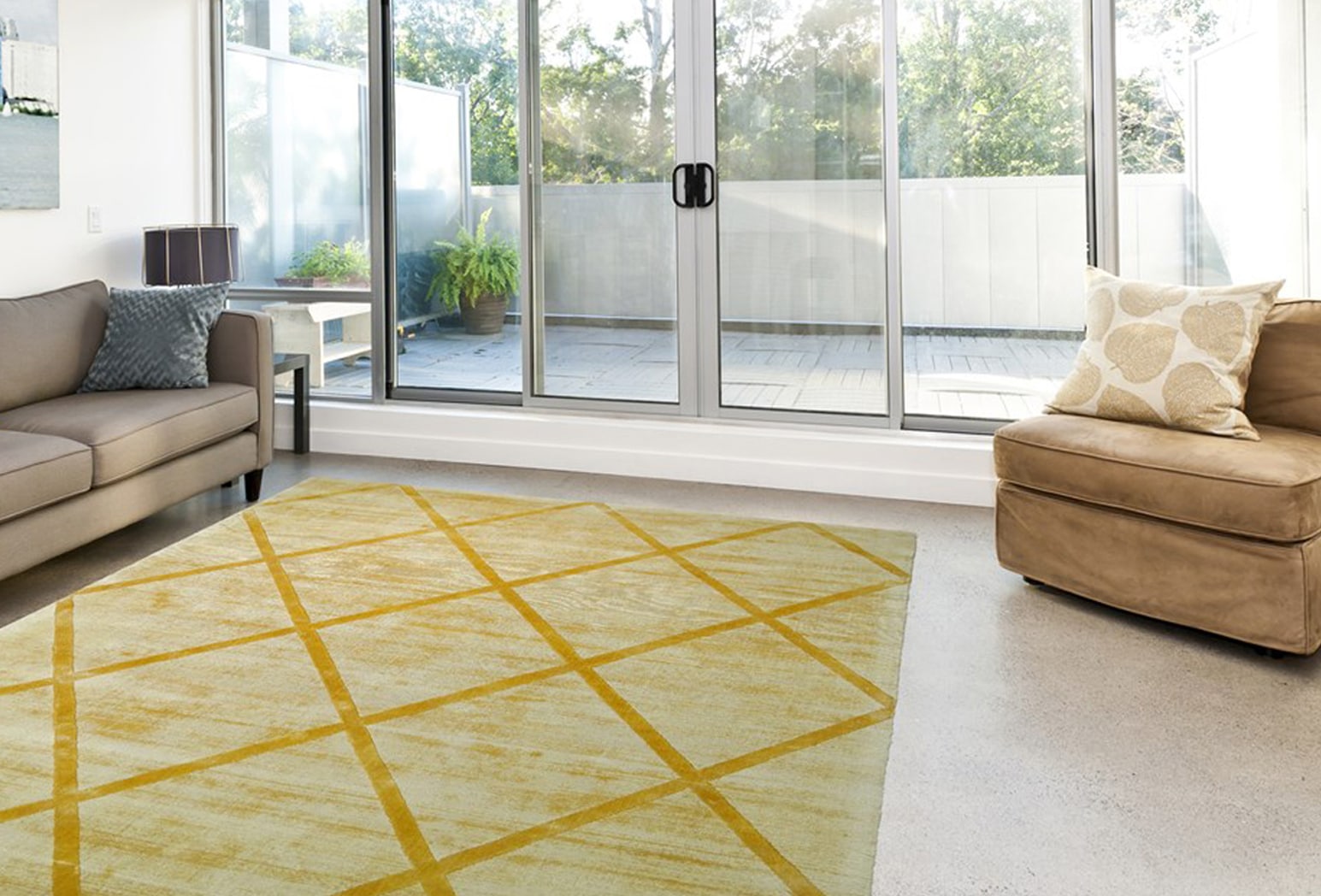 Teppich CALO-DELUXE "Viteox 210" Gr. 6, gelb, B:200cm H:13mm L:290cm, Viskose, Teppiche, Teppich, Viskose, Kurzflor, Wohnzimmer
