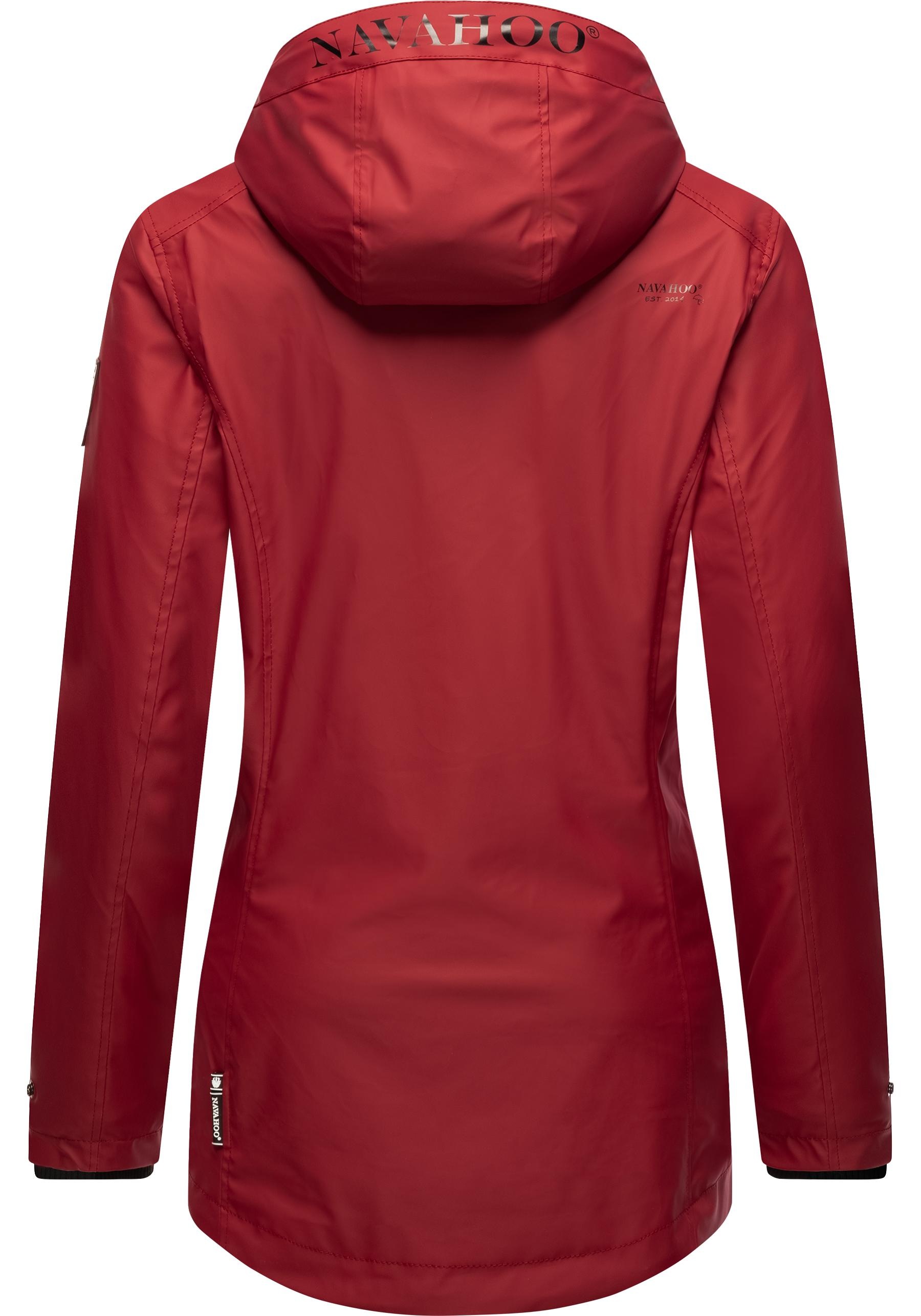 Navahoo Regenjacke »Lindraa«, mit Kapuze, stylische wasserdichte Outdoorjacke mit Teddyfell
