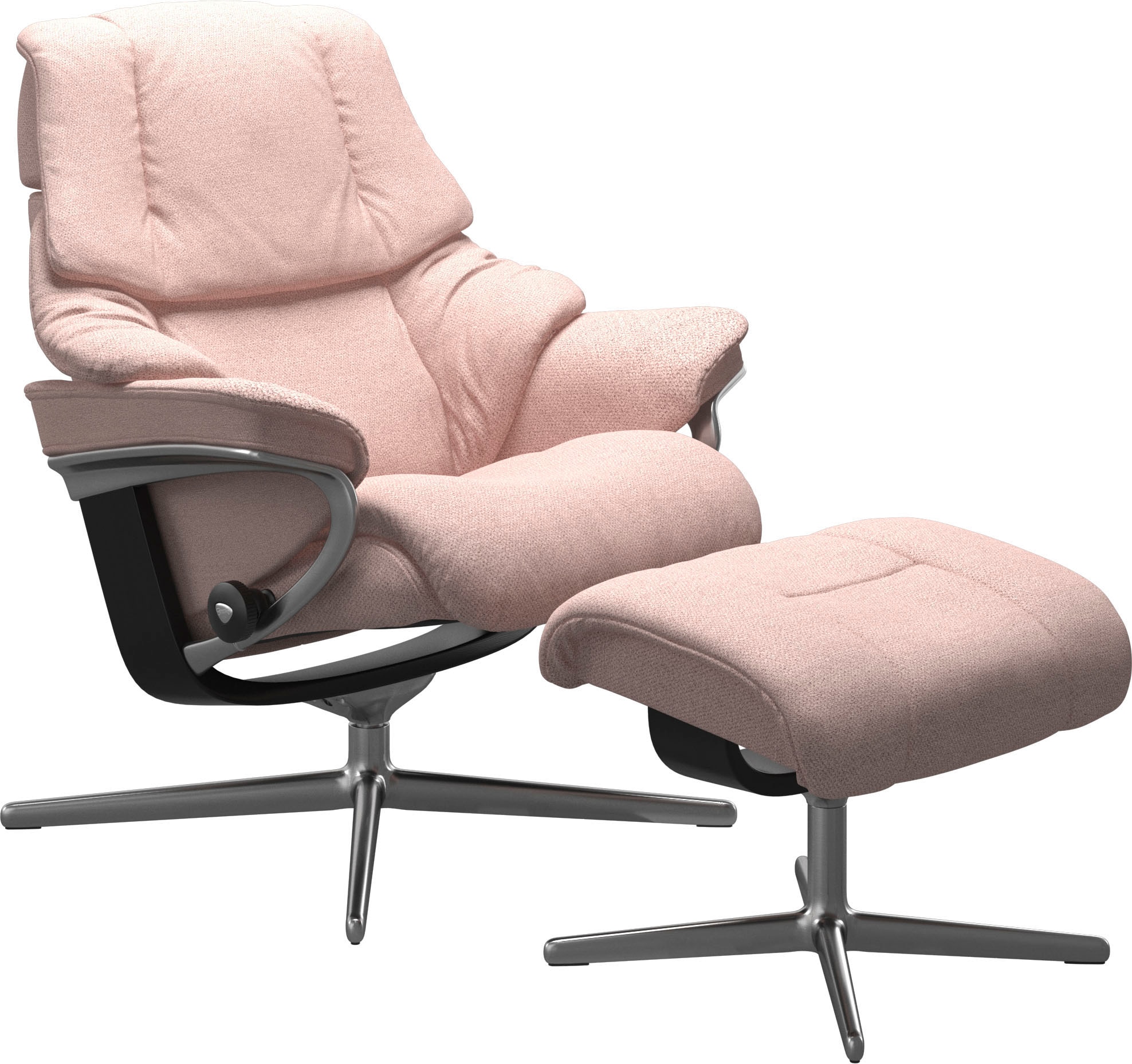 Stressless Fußhocker "Reno", mit Cross Base, Größe S, M & L, Holzakzent Schwarz