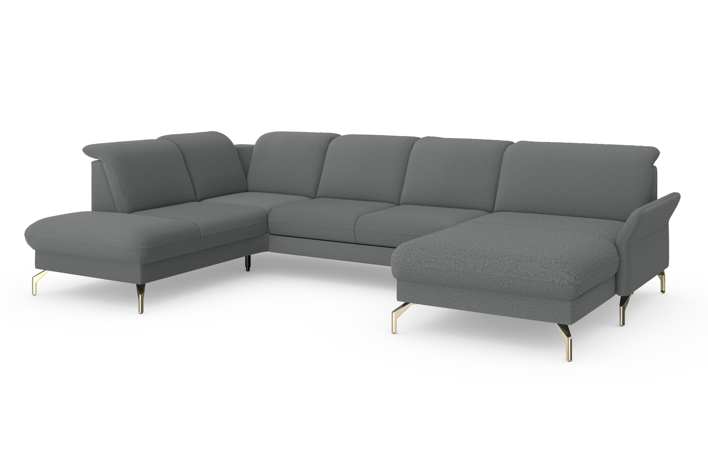 sit&more Wohnlandschaft »Fashion U-Form«, wahlweise mit Kopfteilverstellung, Vorziehsitz, motorisch, Nickelfüße