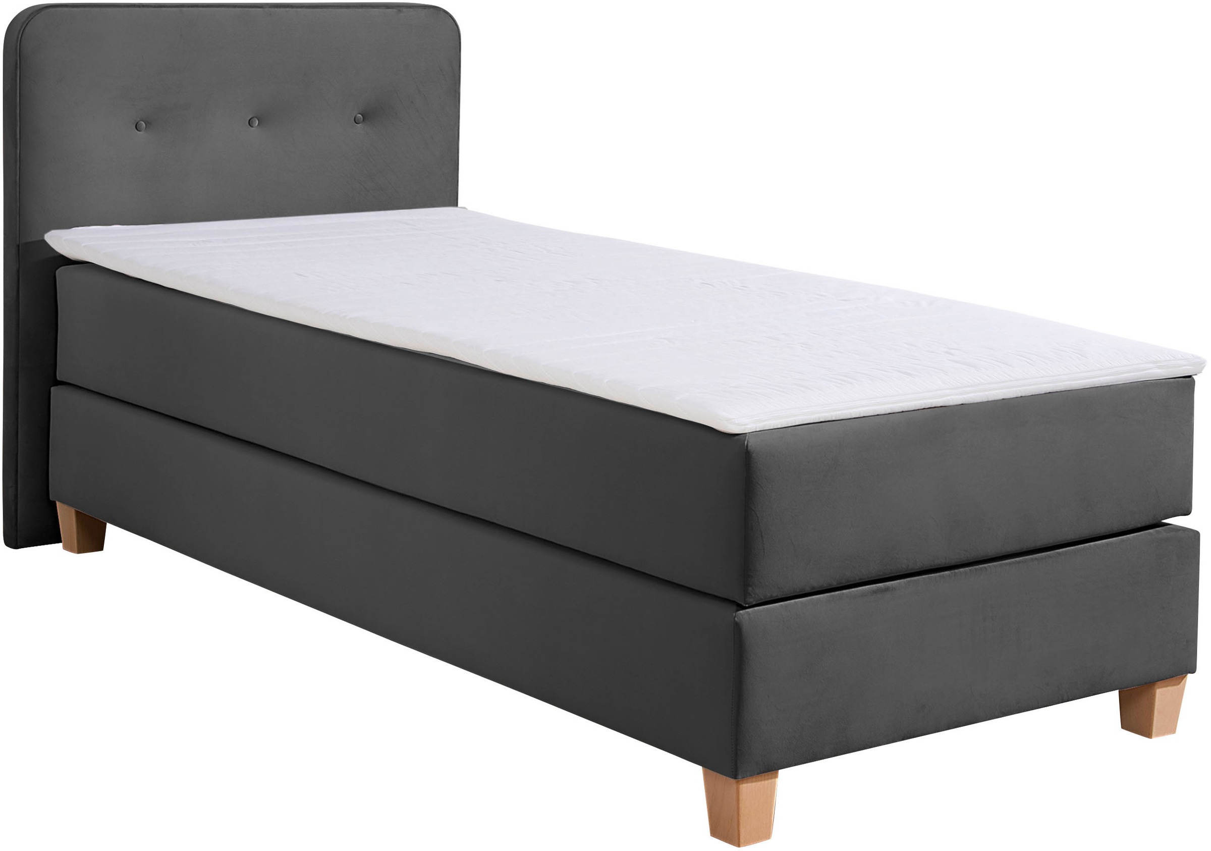 Home affaire Boxspringbett »Fargo«, inkl. Topper, in 3 Matratzenarten, in Samt- oder Strukturstoff
