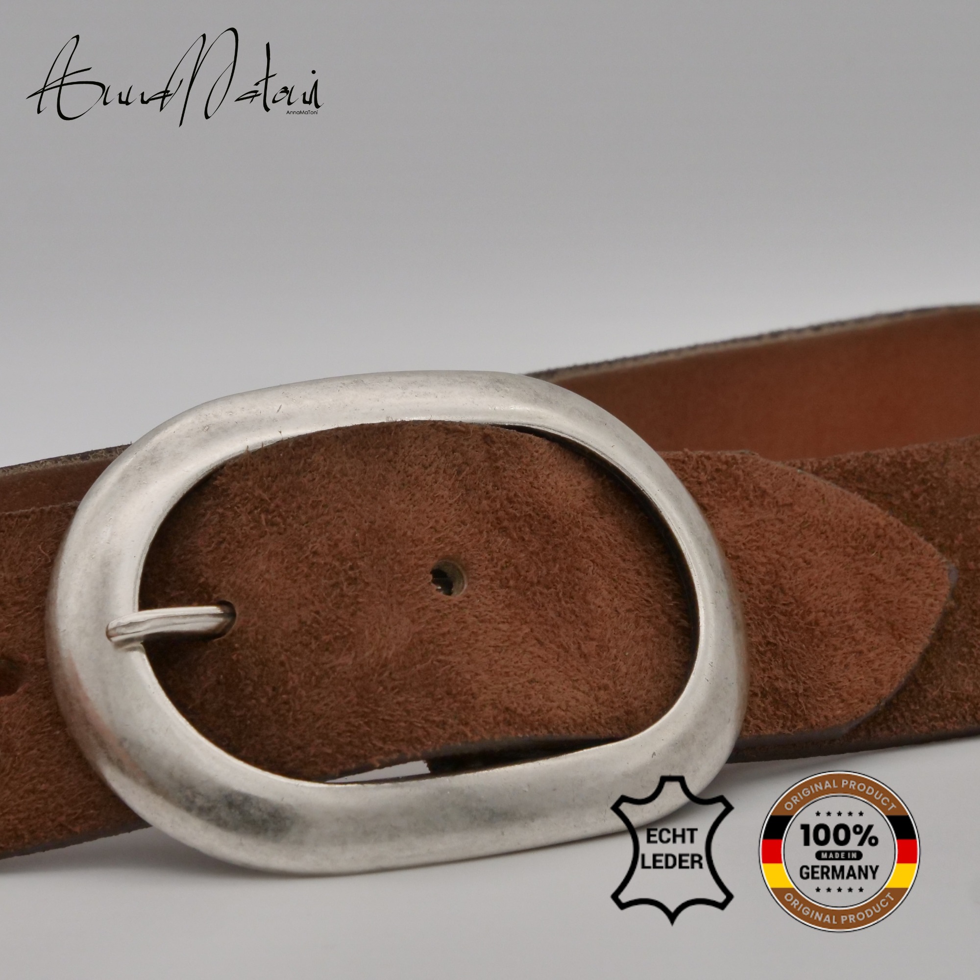 AnnaMatoni Ledergürtel "AnnaMatoni Damen Ledergürtel in hochwertigem Velour günstig online kaufen