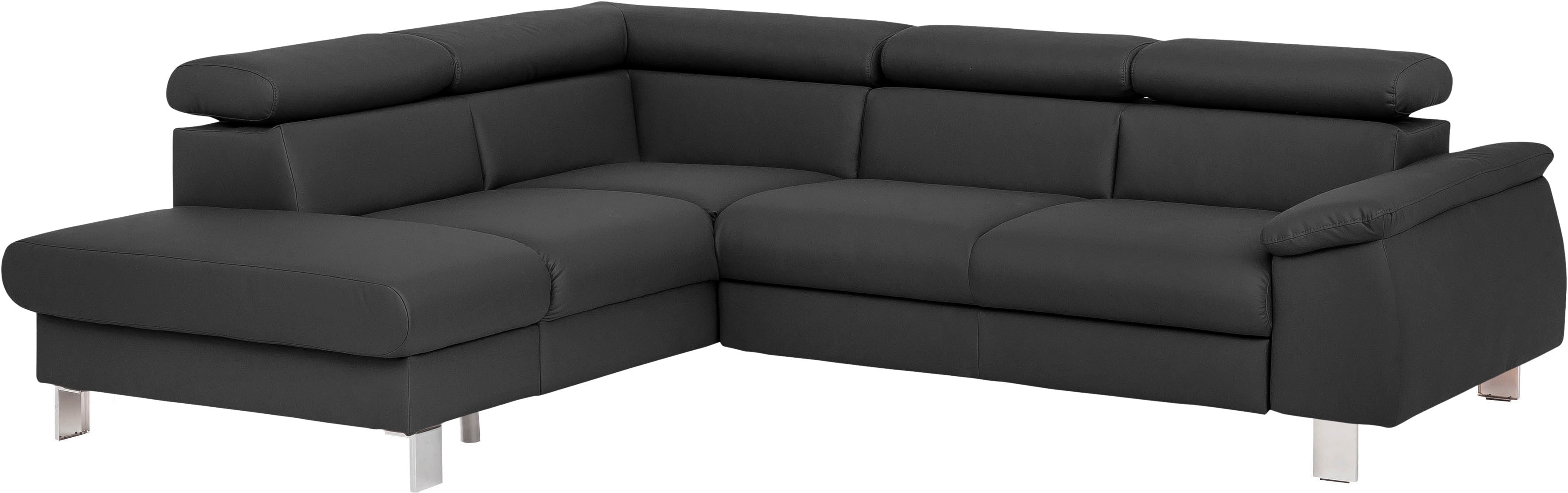 COTTA Ecksofa "Komaris L-Form, B: 249 cm" mit Kopfteilverstellung, optional Schlaffunktion, Bettkasten & Licht